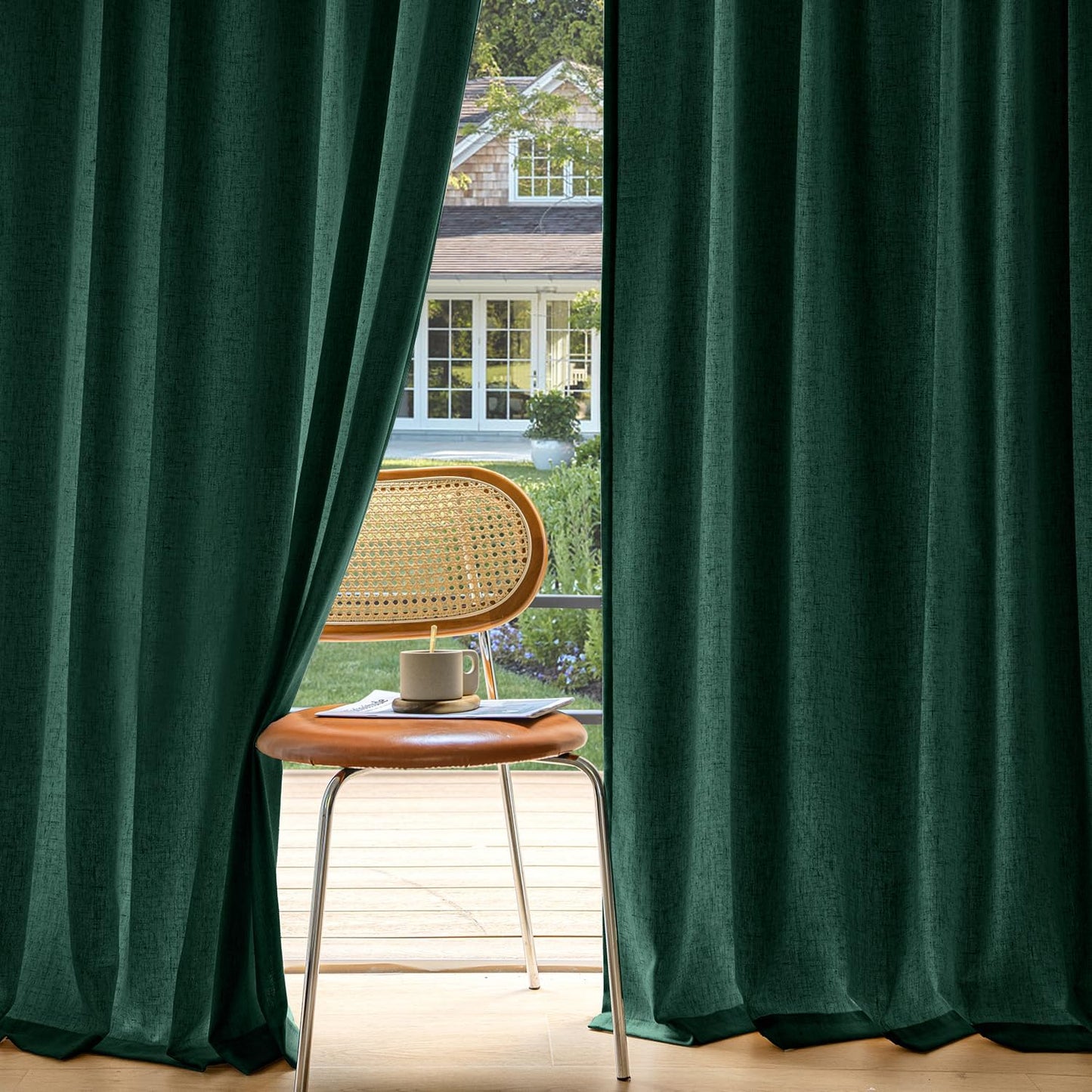 MIULEE Non-See-Through Privacy Linen Curtains for Home Decor