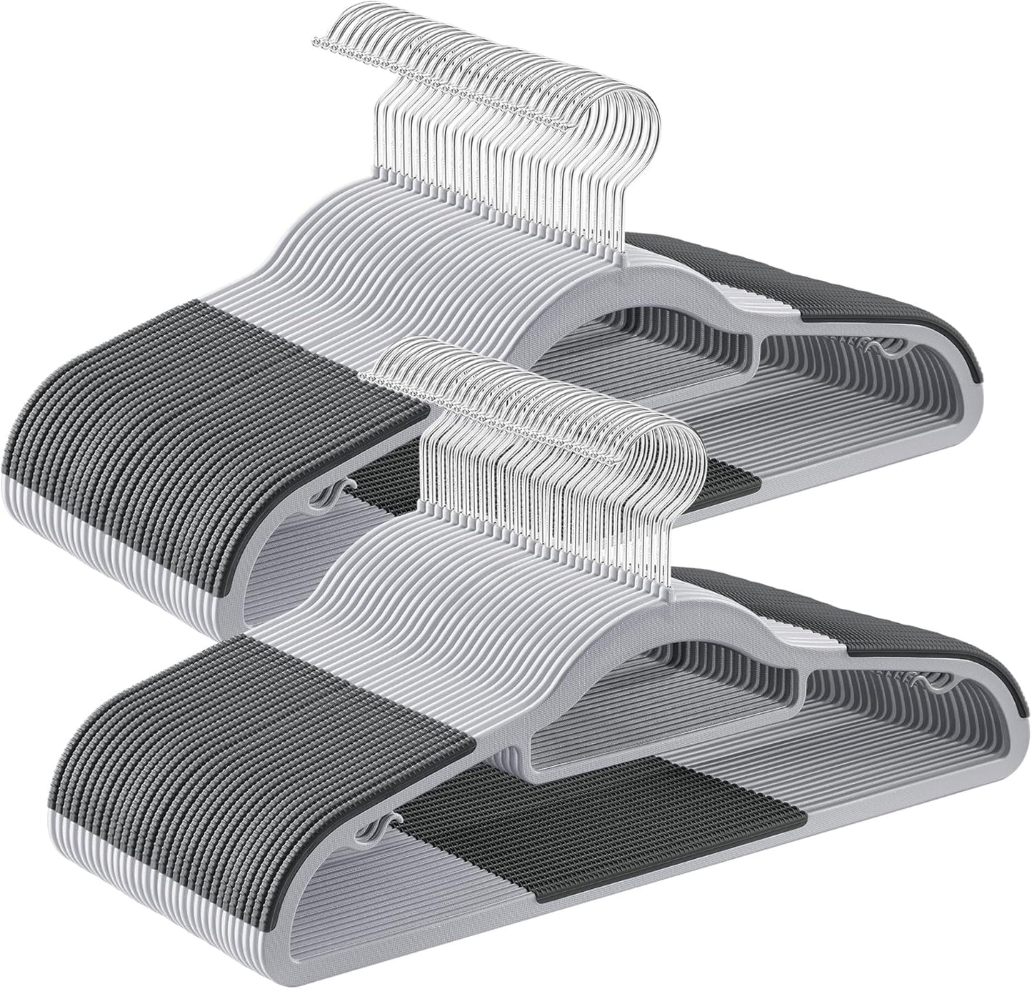 SONGMICS Pack of 60 Non-Slip Space-Saving Plastic Hangers