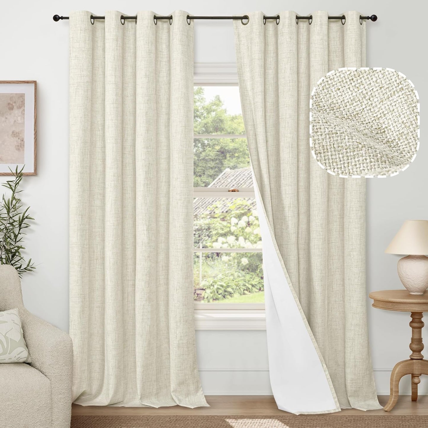 100% Blackout Curtains 96 Inches Long for Living Room Decor