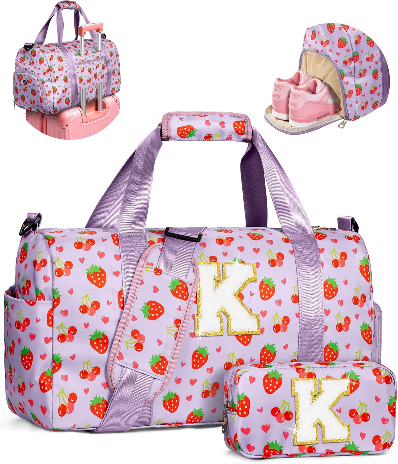 Personalized Girl Gym Bag with Shoe Compartment for Kids