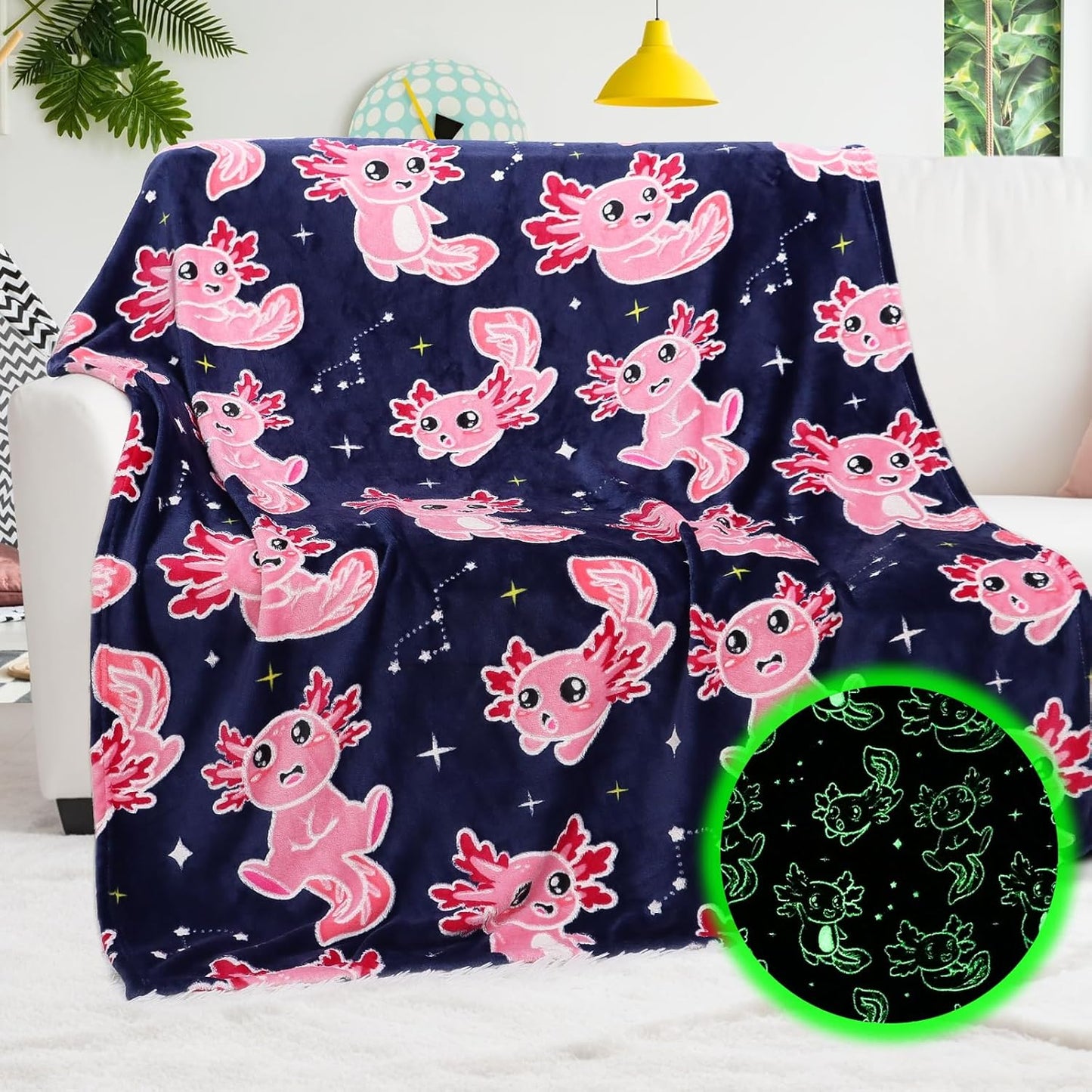 Twin Size Axolotl Throw Blanket for Cozy Nights and Fun