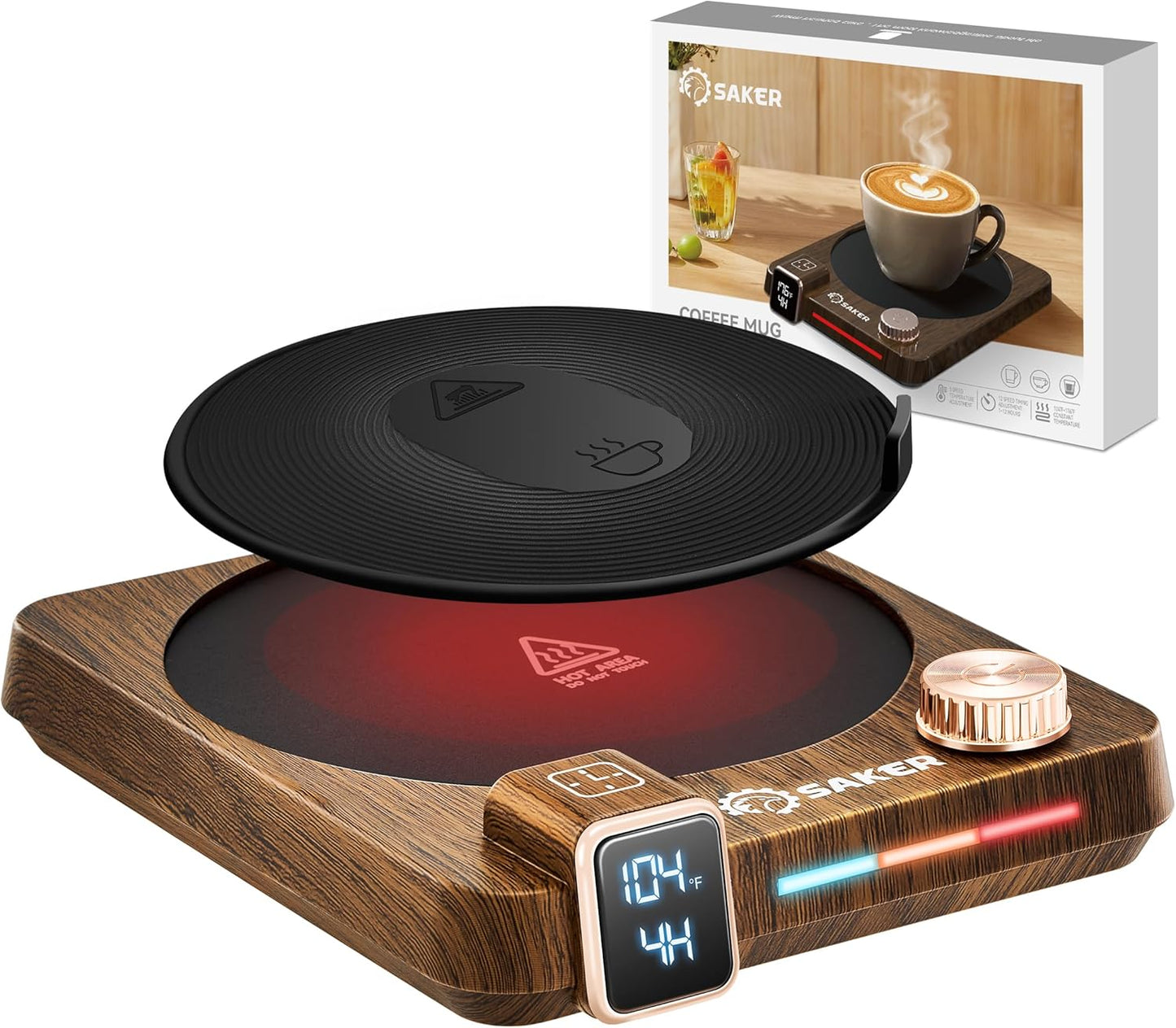Saker Smart Coffee Warmer - Time & Temp Display