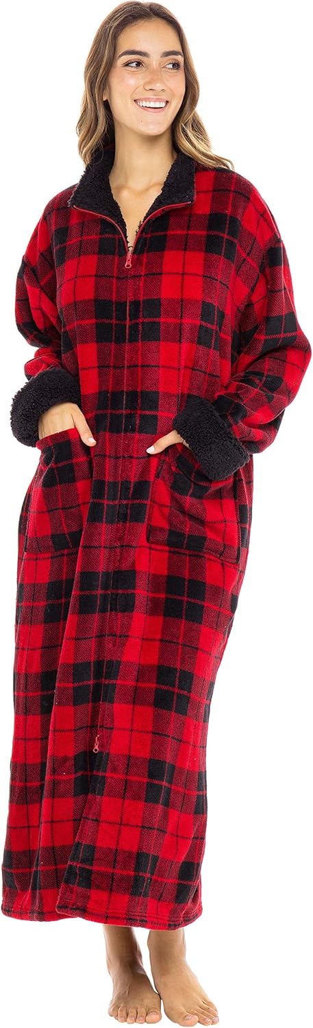 Plush Zipper Robes for Plus Size Women - Cozy and Warm