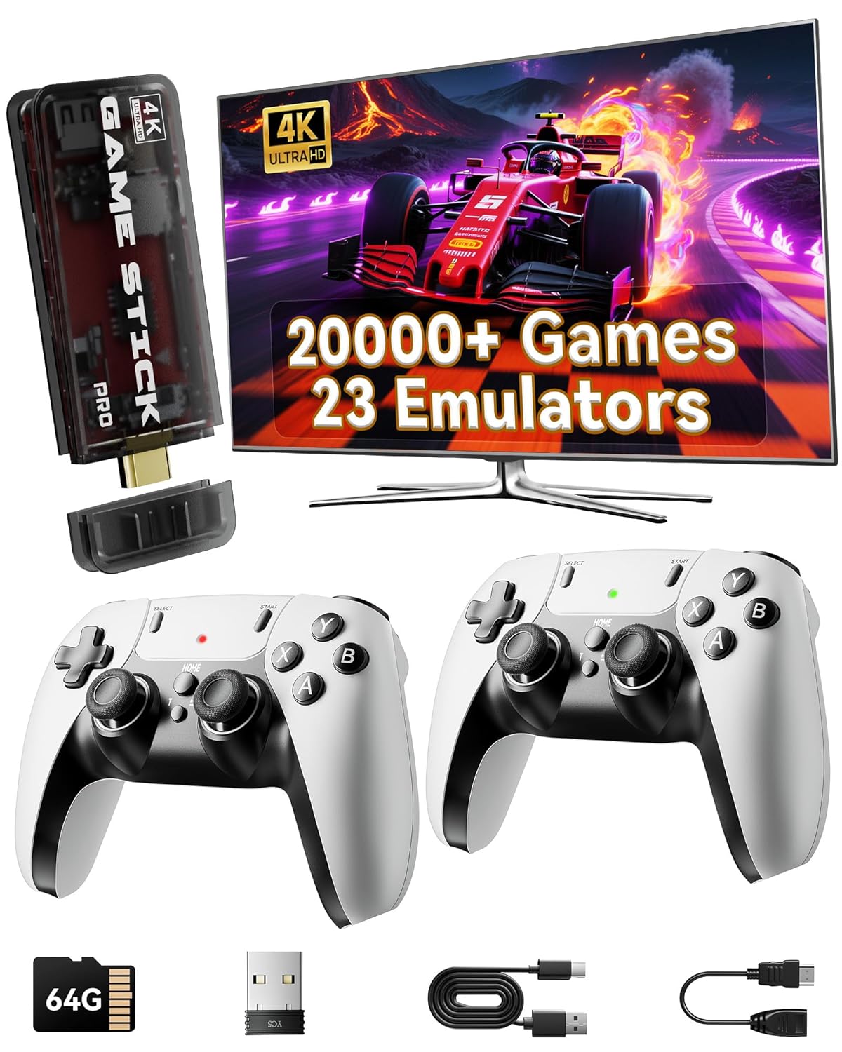 2025 Retro Gaming Console Pro 4K HDMI with 20,000+ Games