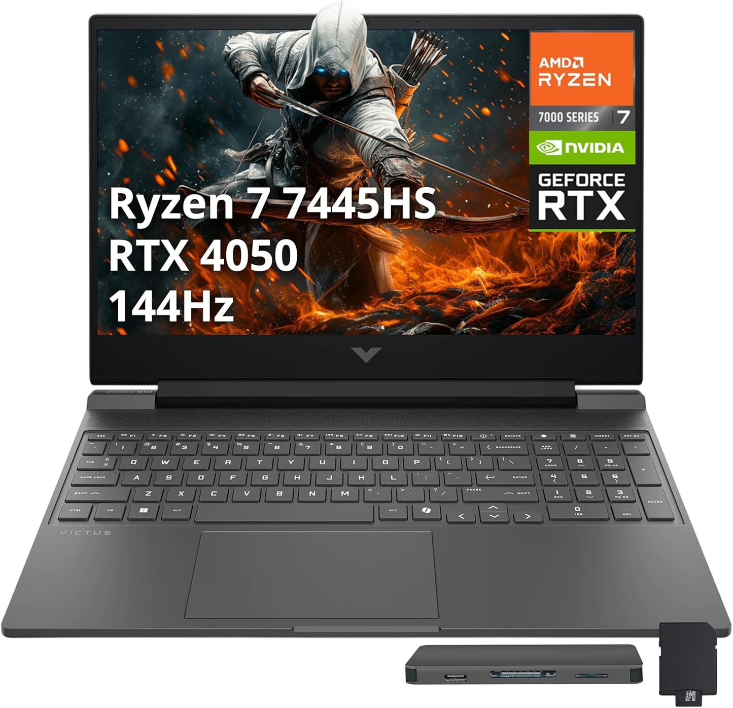 HP Victus 15.6 FHD Gaming Laptop with Ryzen 7 and RTX 4050