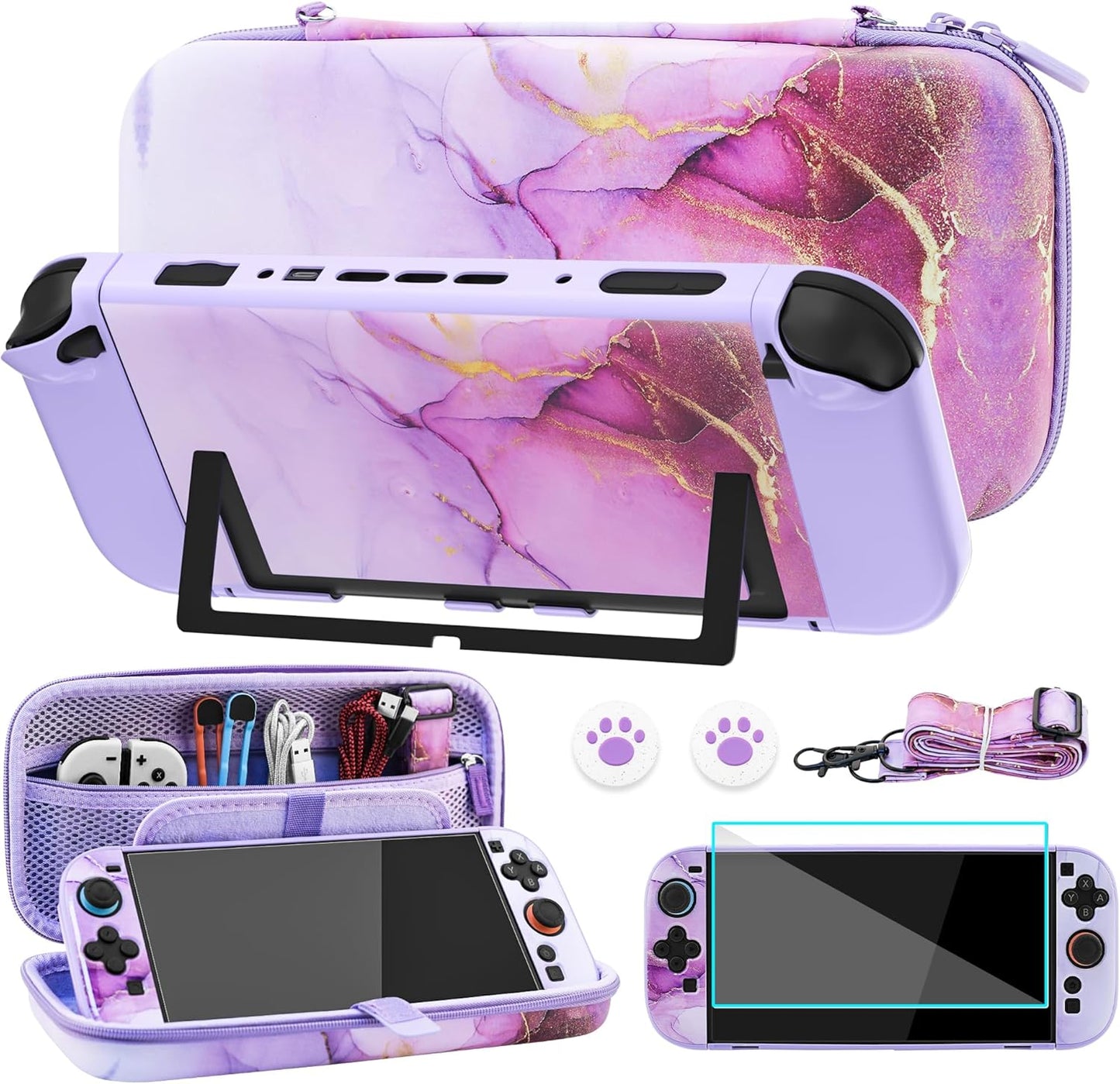 Purple Marble Travel Carrying Case for Nintendo Switch 2