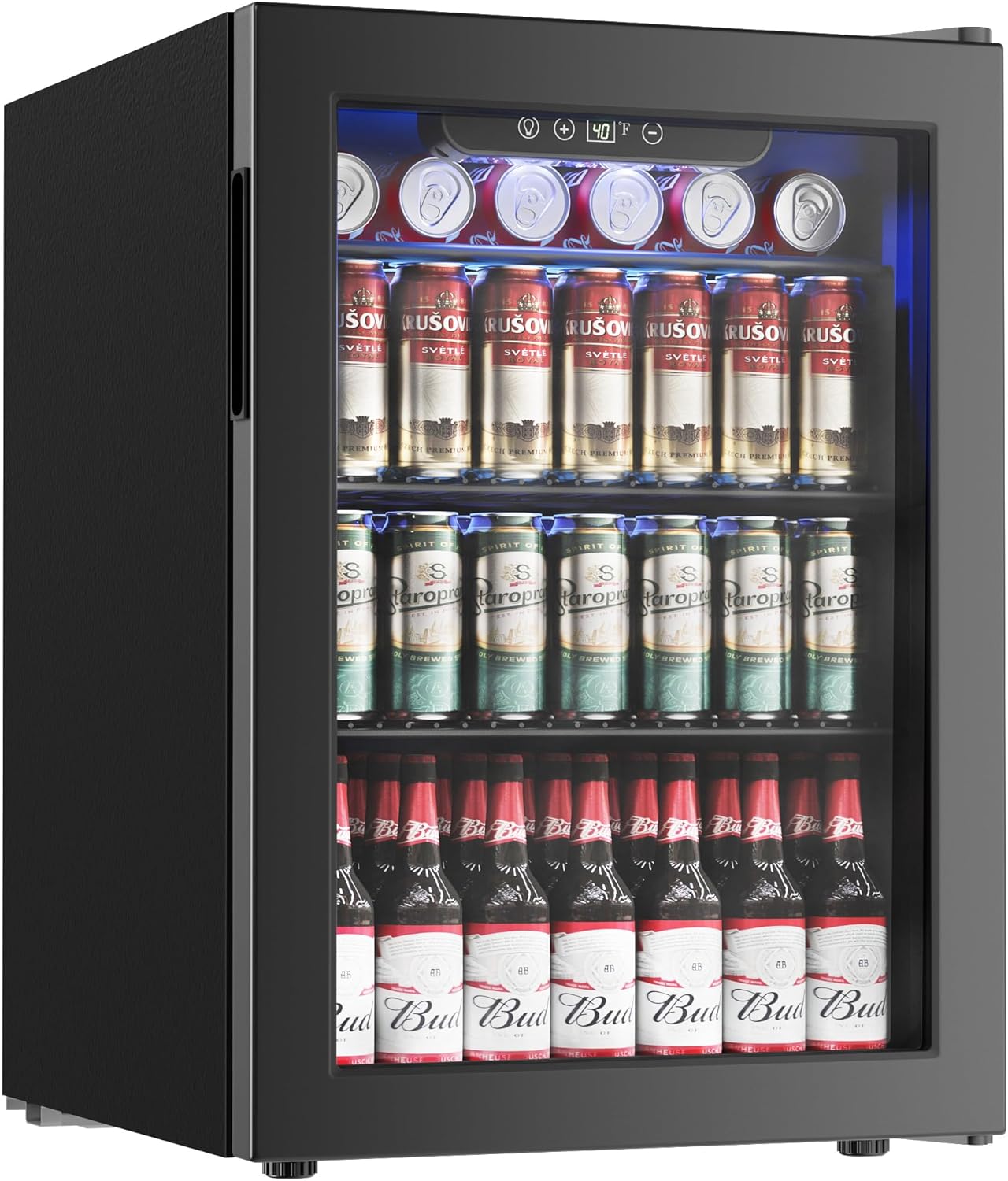 100 Can Beverage Refrigerator Cooler with Adjustable Shelves