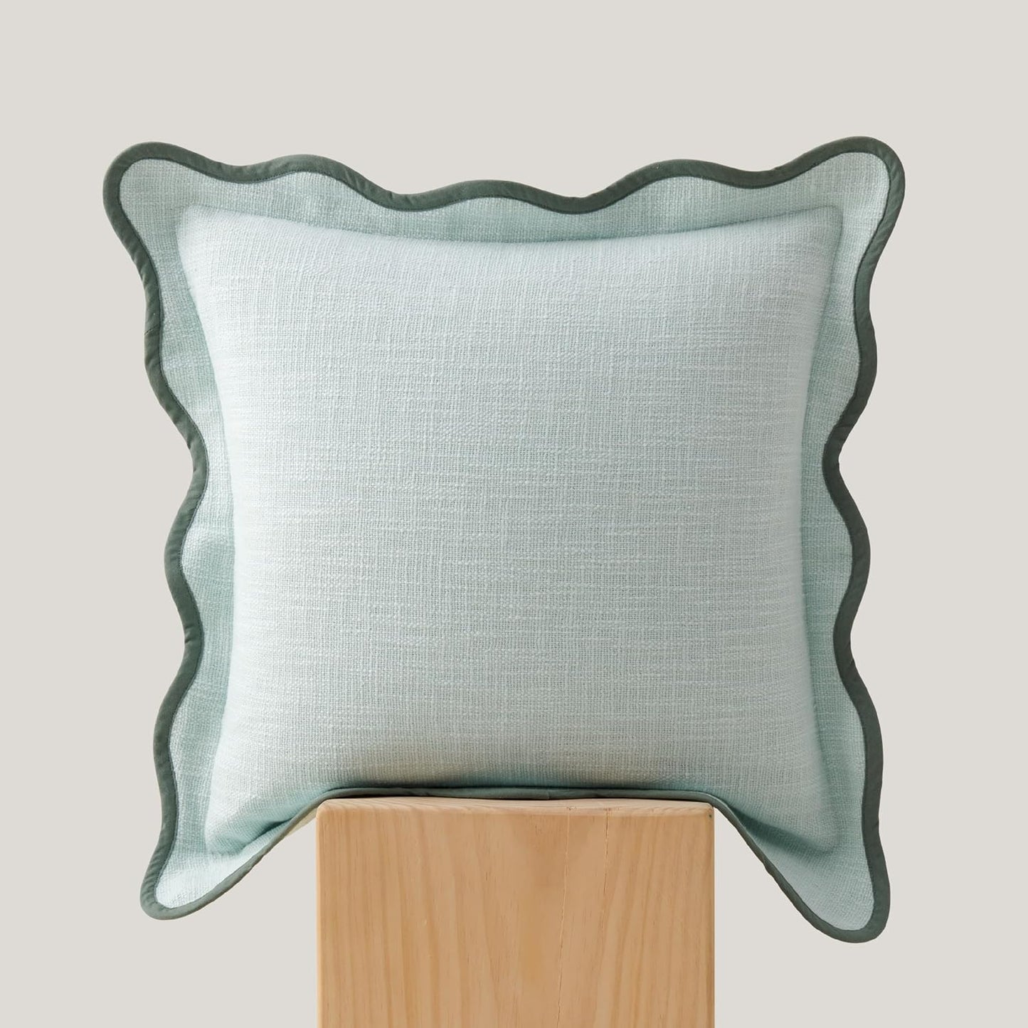Double Stitch Scalloped Throw Pillow Covers for Modern Decor
