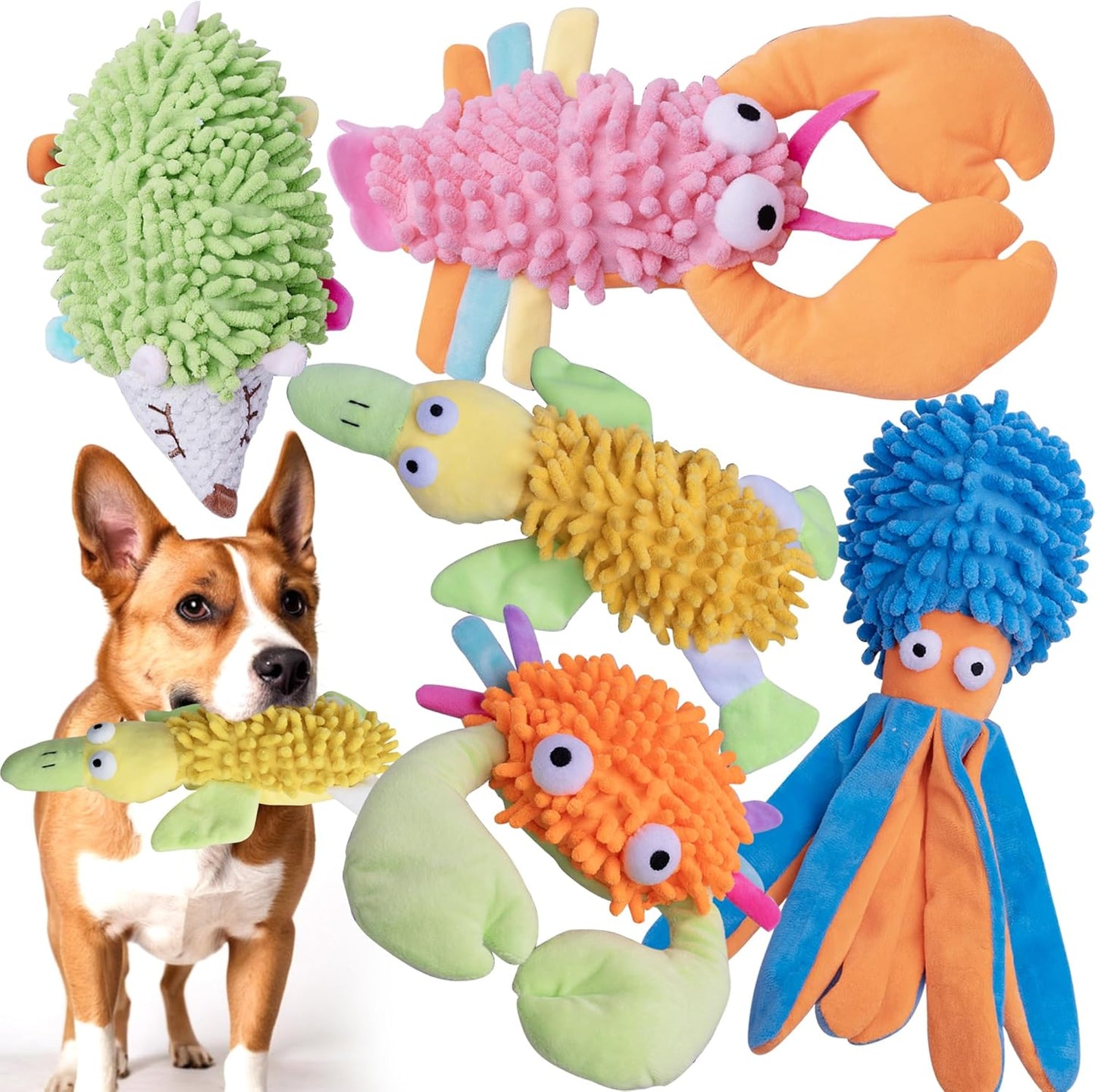 Interactive Squeaky Dog Toy Set for All Sizes, MIXCOTIA