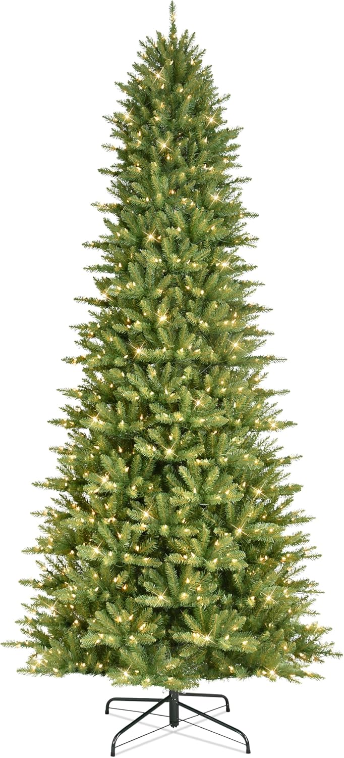 10ft Pre-Lit Slim Fraser Christmas Tree with 900 Clear Lights