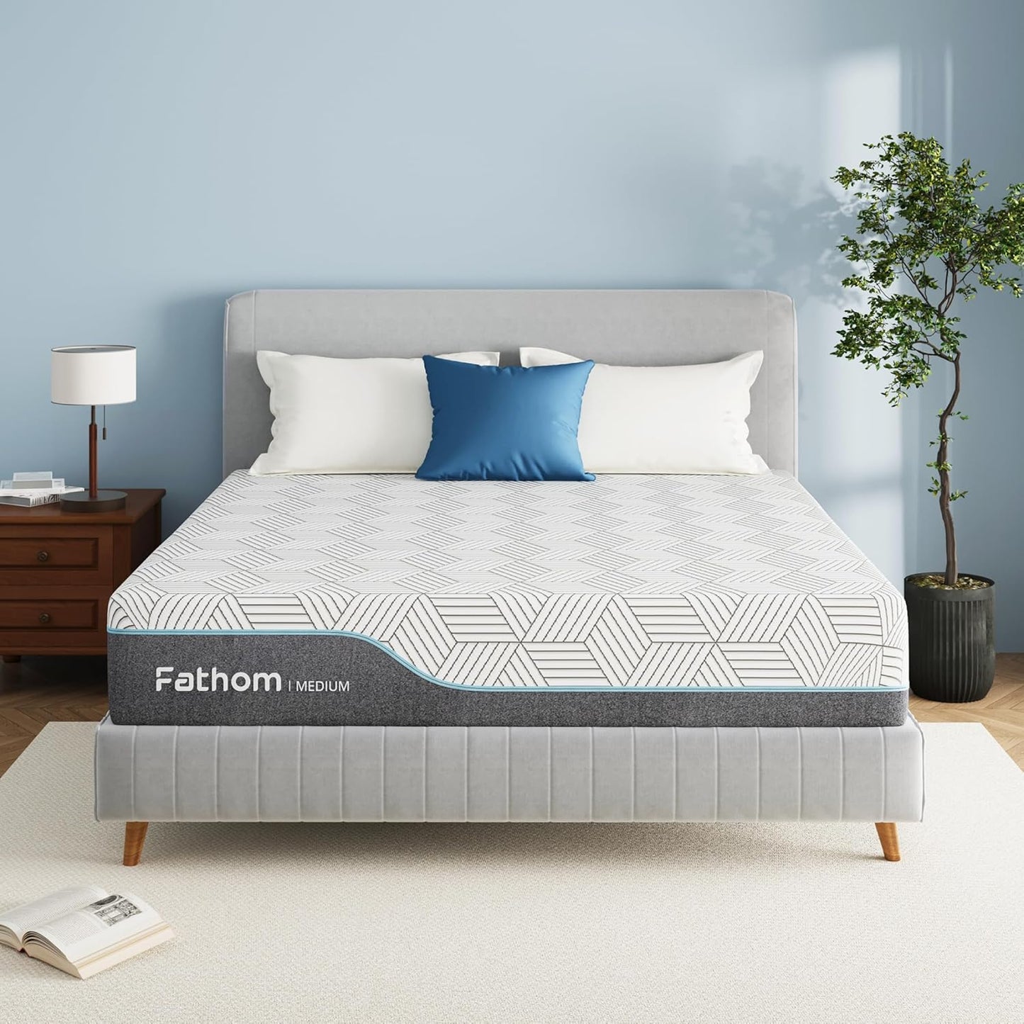 FATHOM Medium King Mattress 14 Inch Memory Foam for Cool Sleep
