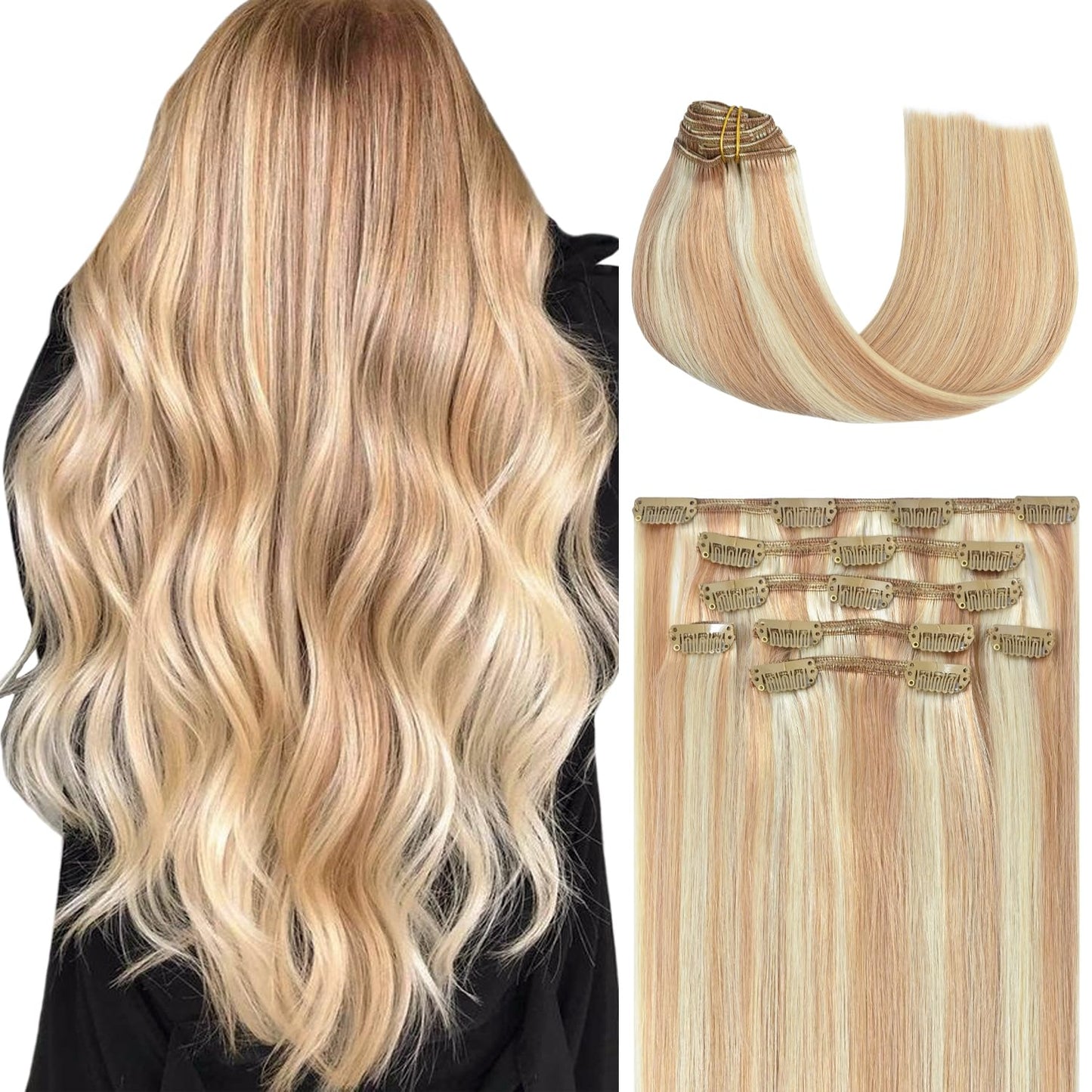 Honsoo Hair Extensions Clip Ins for Stunning Strawberry Blonde Looks