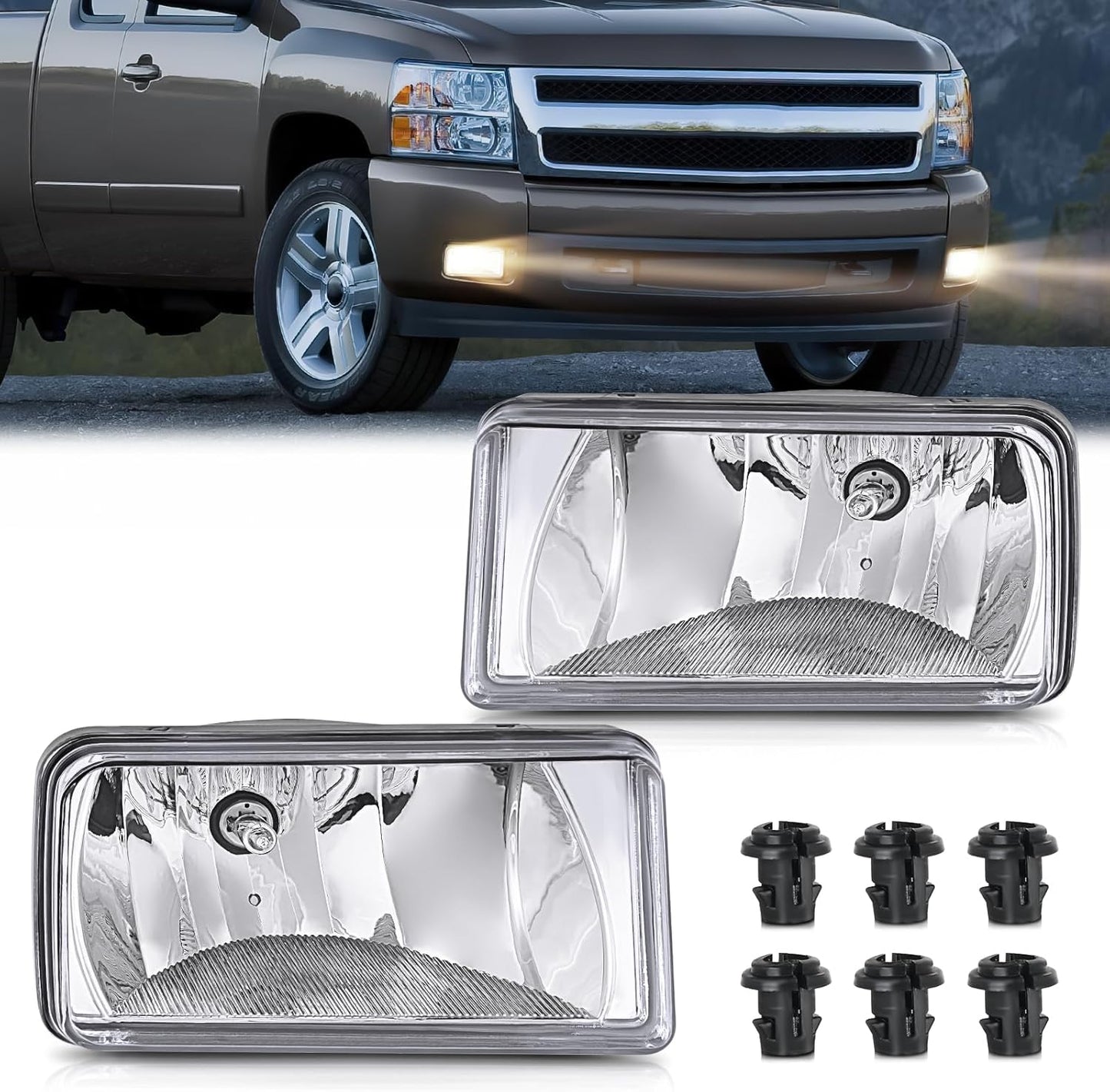 Nilight Fog Lights Assembly for Chevrolet and GMC Vehicles
