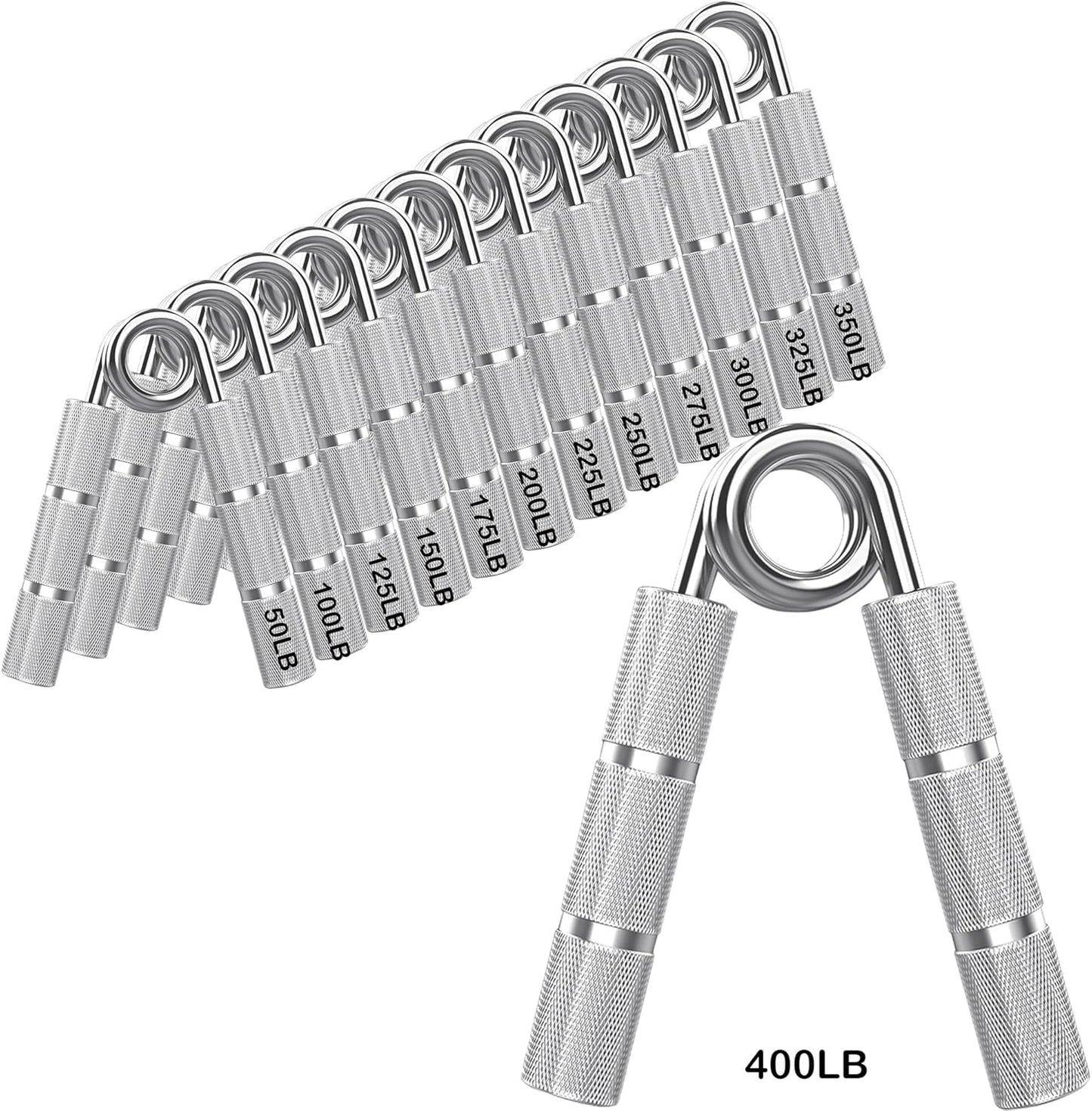 Silver Metal Hand Gripper Set for Ultimate Grip Strength Training