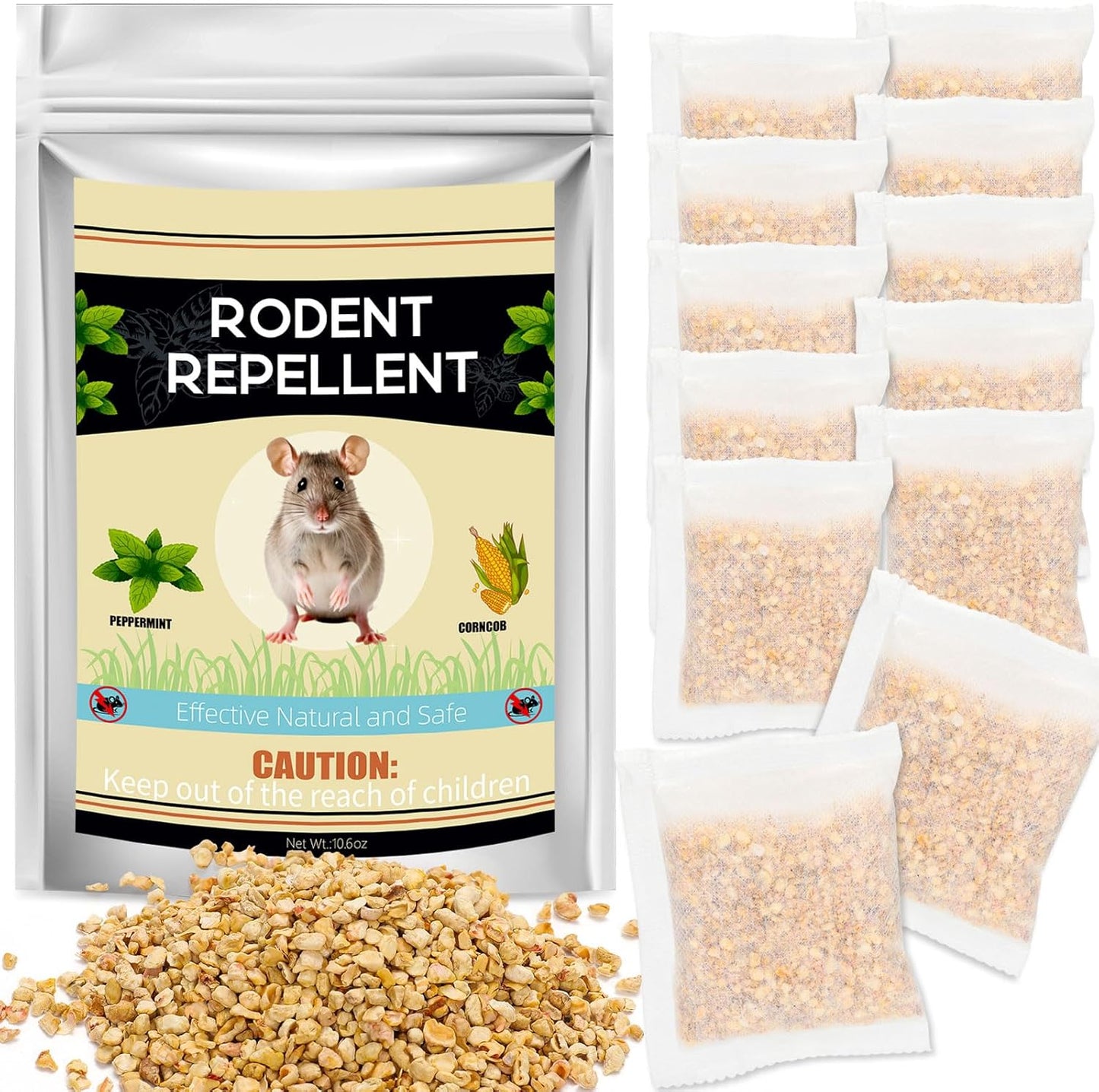 12-Pack Mouse Repellent Pouches - Banish Rodents Fast!
