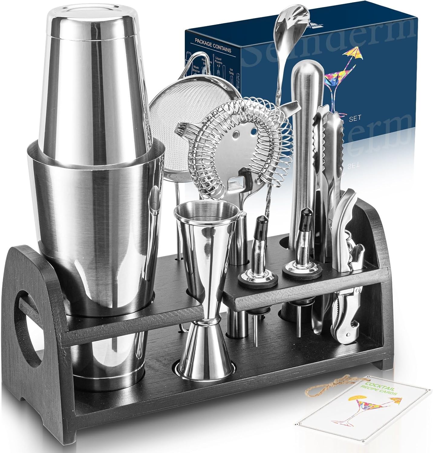 Professional Cocktail Shaker Set - Stainless Steel Bartender Kit