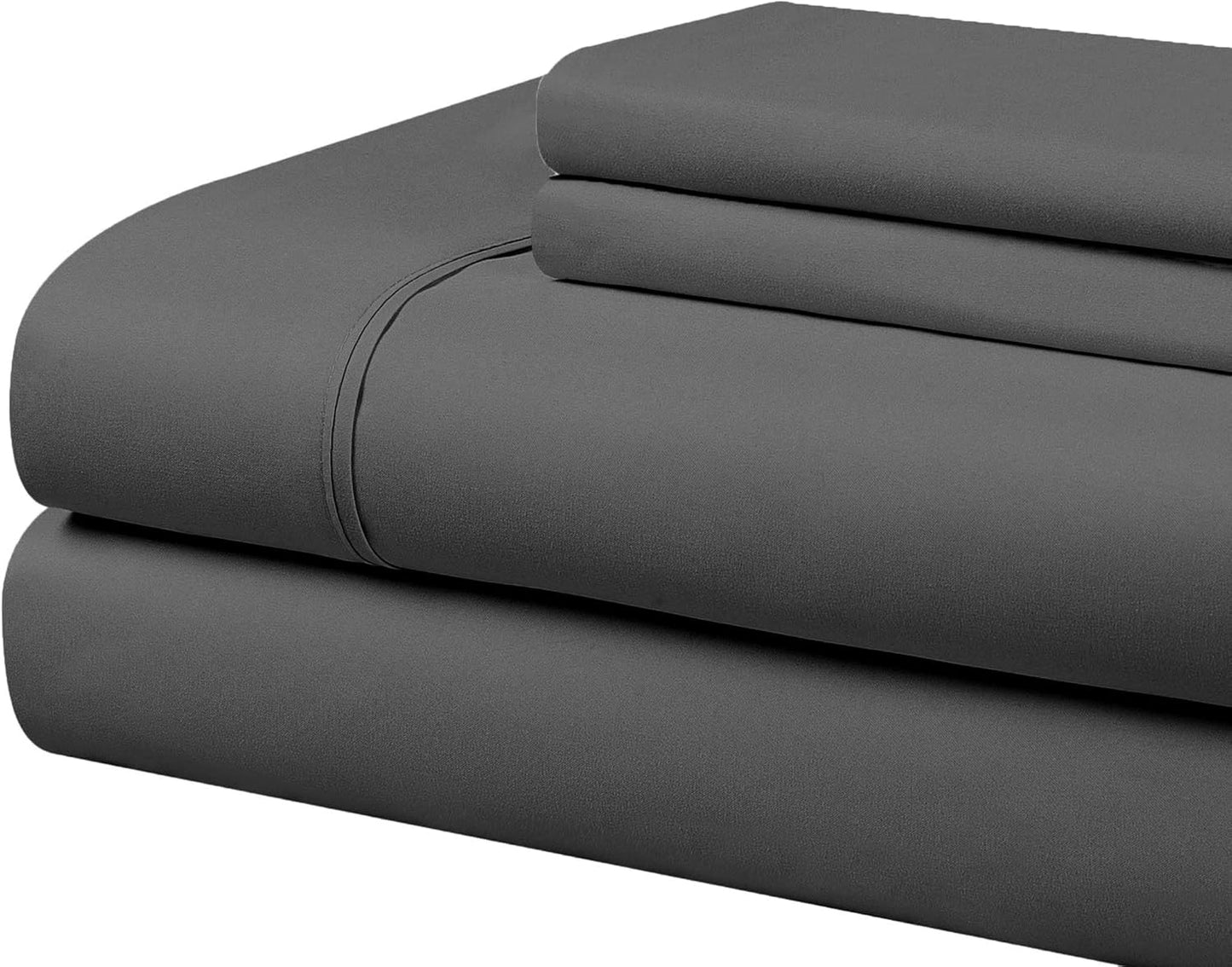 Ultra Soft Hypoallergenic Microfiber Bedding Sheet Set in Gray