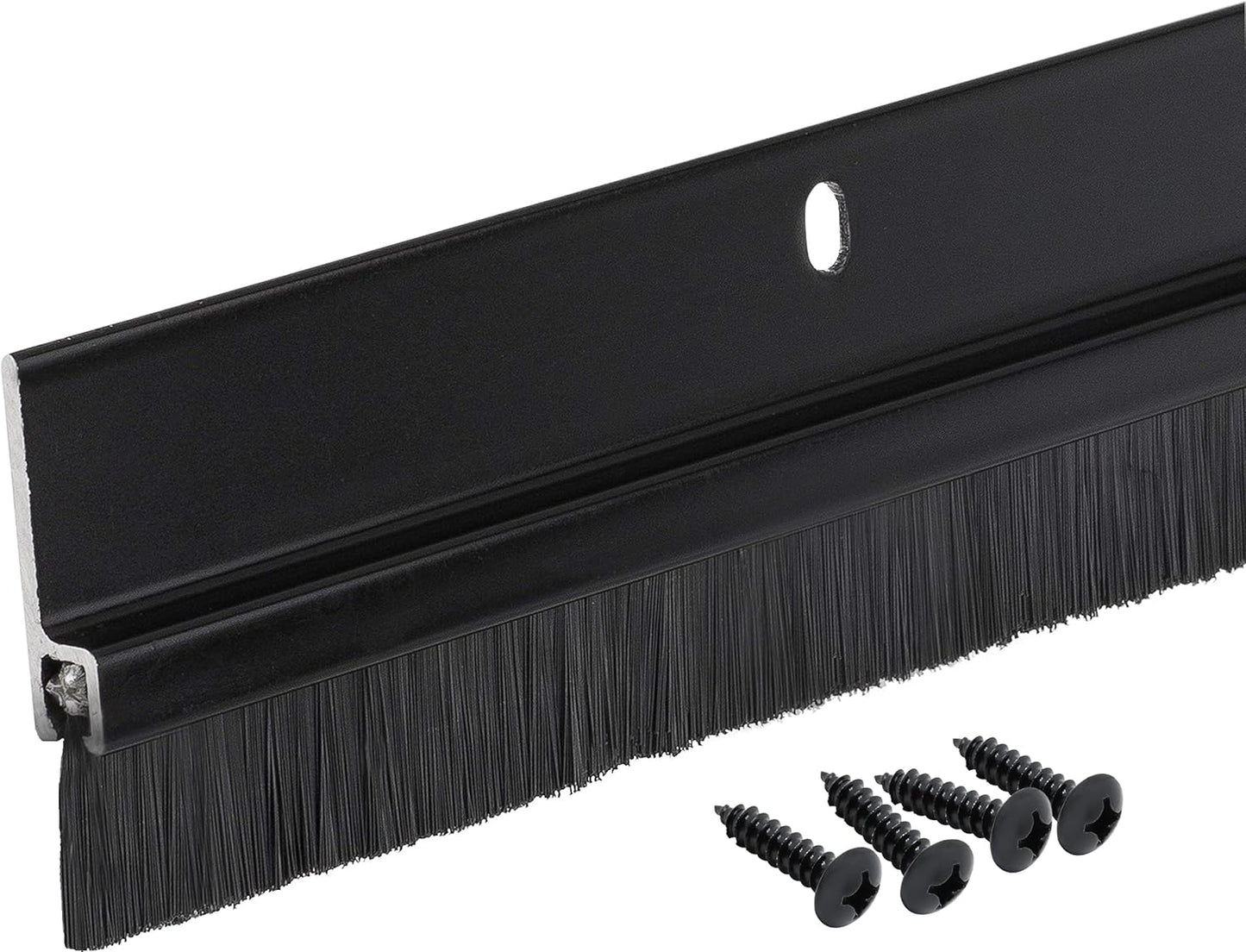 Brush Door Sweeps for Gaps Up to 1 with Black Trim 3 Feet
