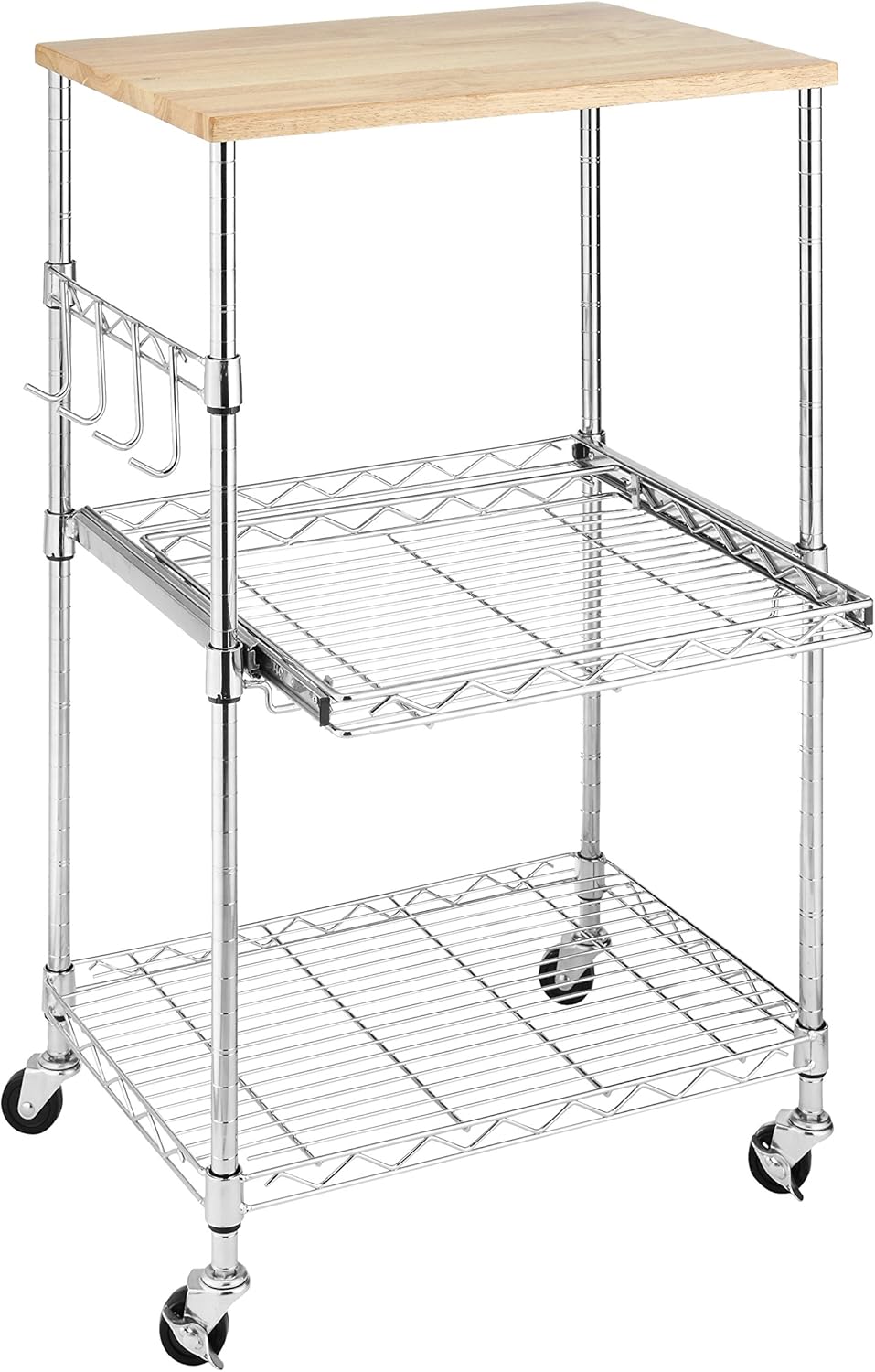 Whitmor Chrome Microwave Cart - Portable & Versatile Storage Solution