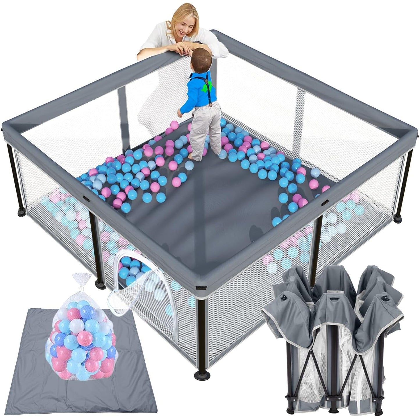TOREVSIOR Foldable Baby Playpen: Safe Indoor/Outdoor Fun!