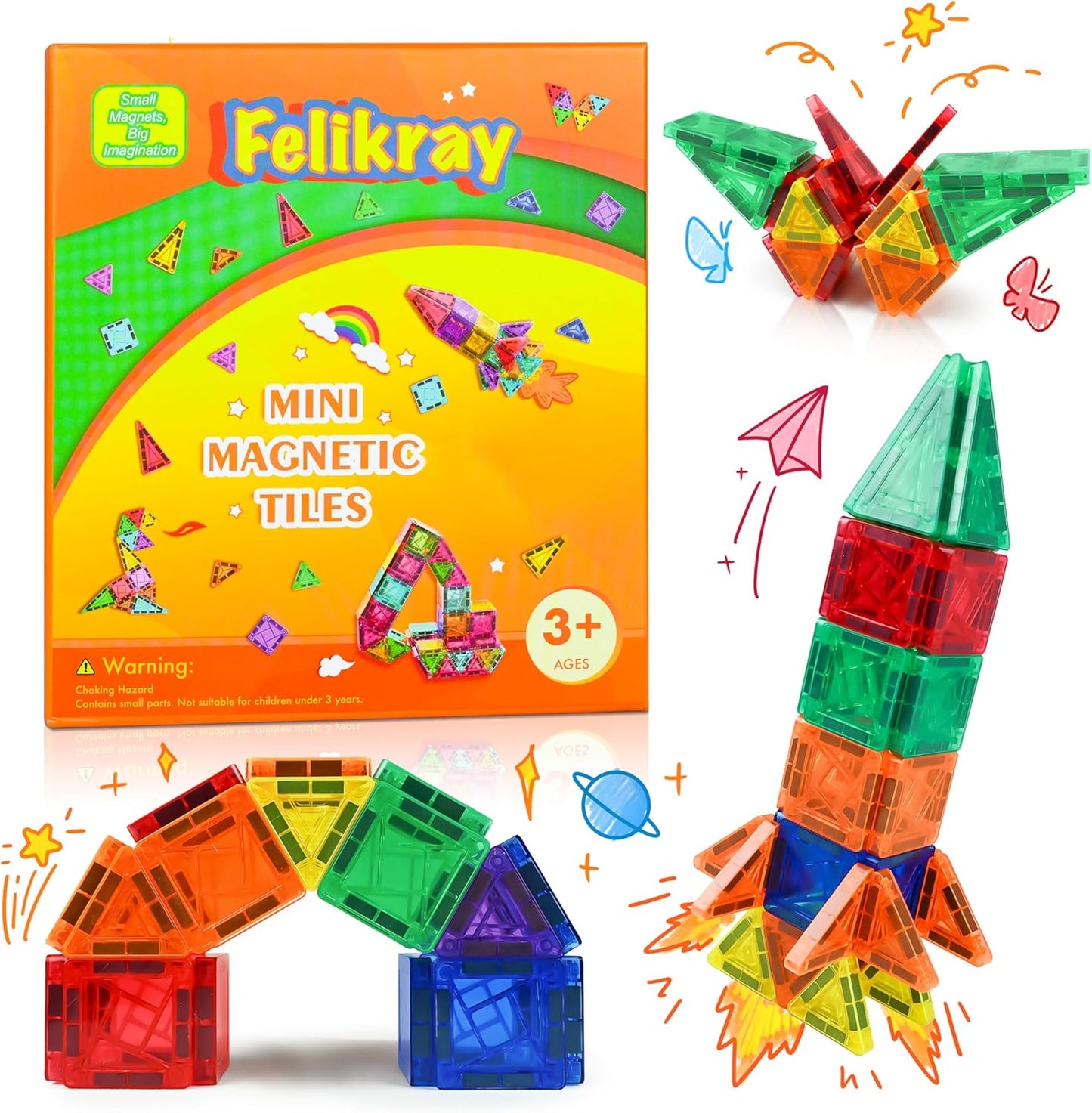 Felikray Magnetic Tiles - Creative STEM Toy