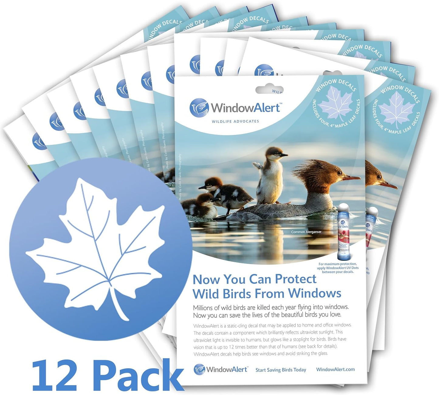 WindowAlert Maple Leaf Anti-Collision Decals for Bird Safety