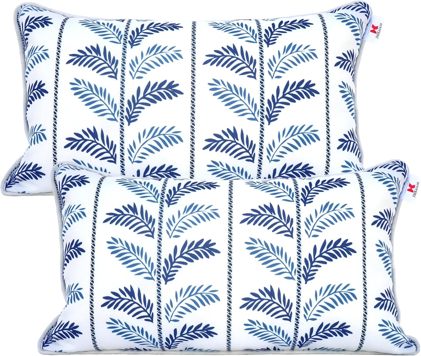 Pack of 2 Waterproof Outdoor Lumbar Pillows for Patio Use