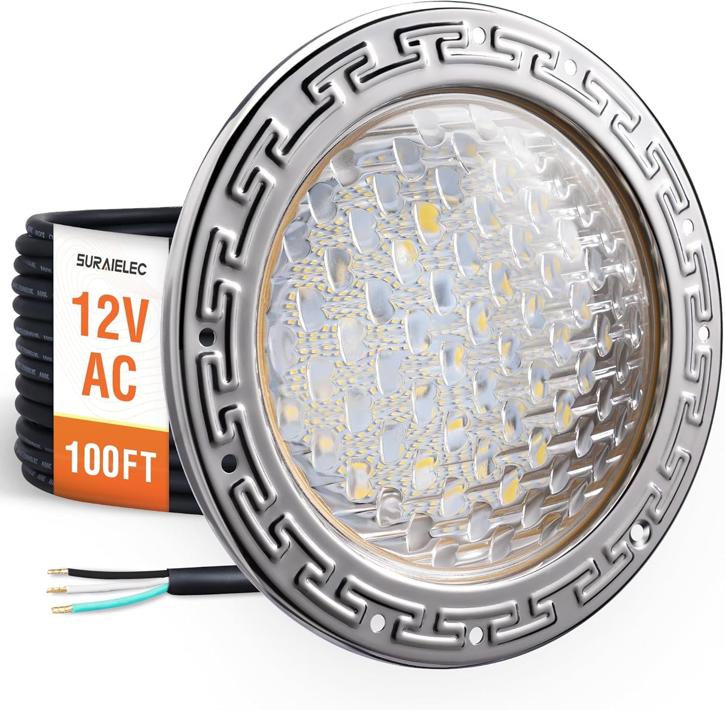SURAIELEC 12V AC Pool Lights for Inground Pool, 10 inch LED