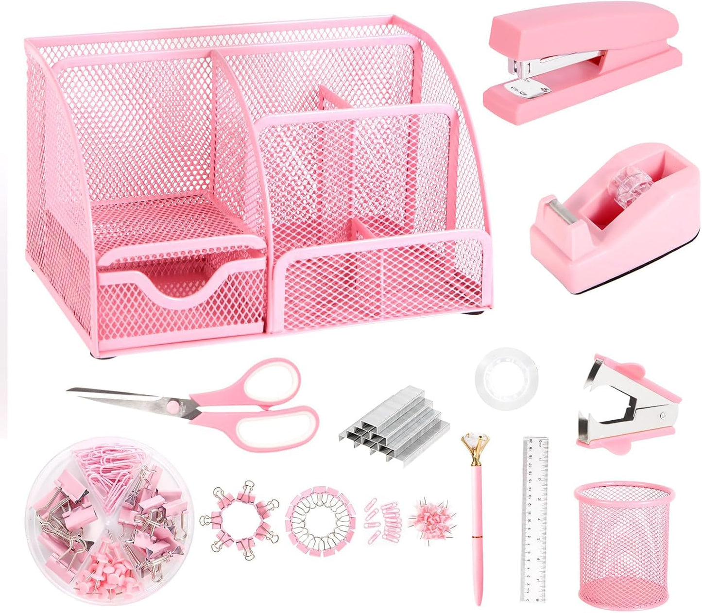 yuun Pink Desk Organizers Set - Stay Organized in Style!