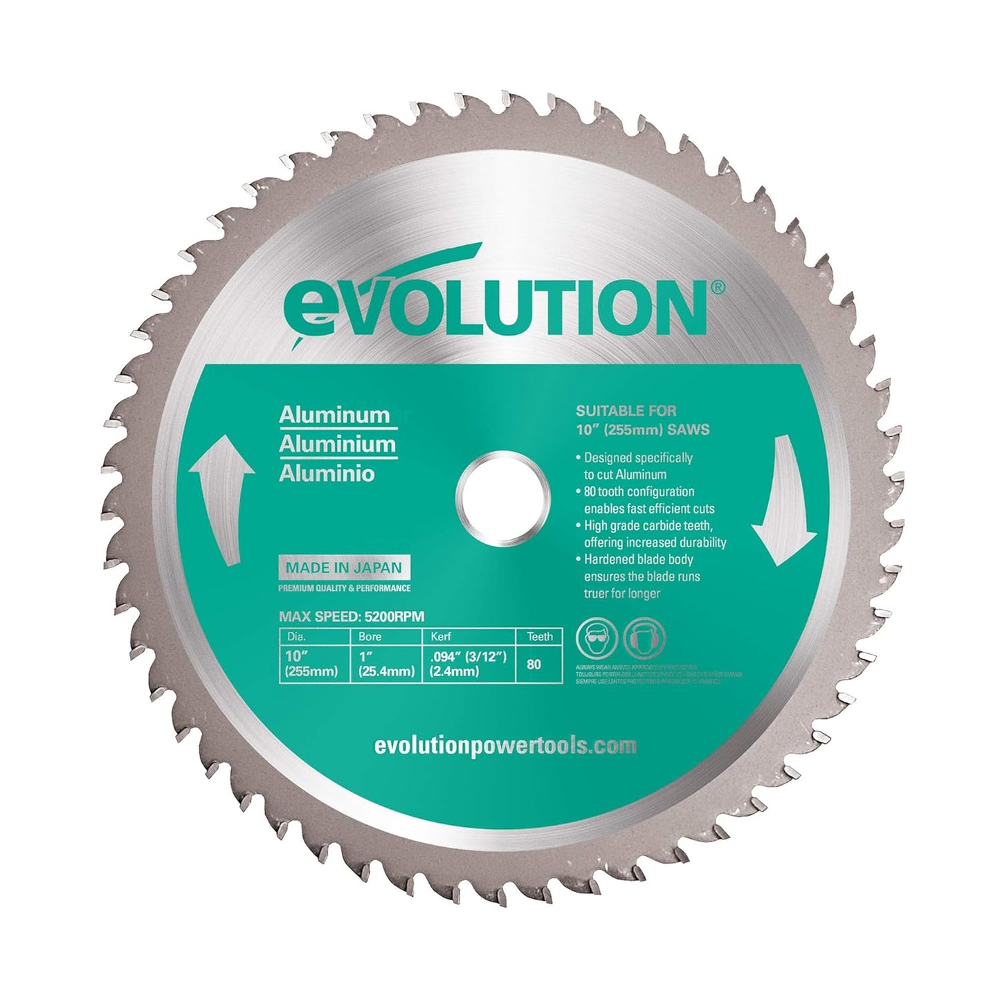 Evolution Power Tools 10BLADEAL Aluminum Blade for Mitre Saw