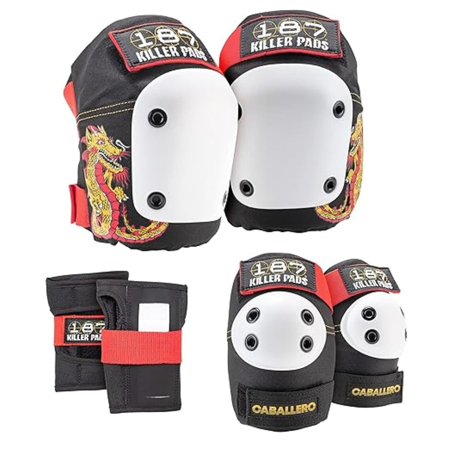 187 KILLER PADS Six Pack Set for Skateboarding and Roller Skating