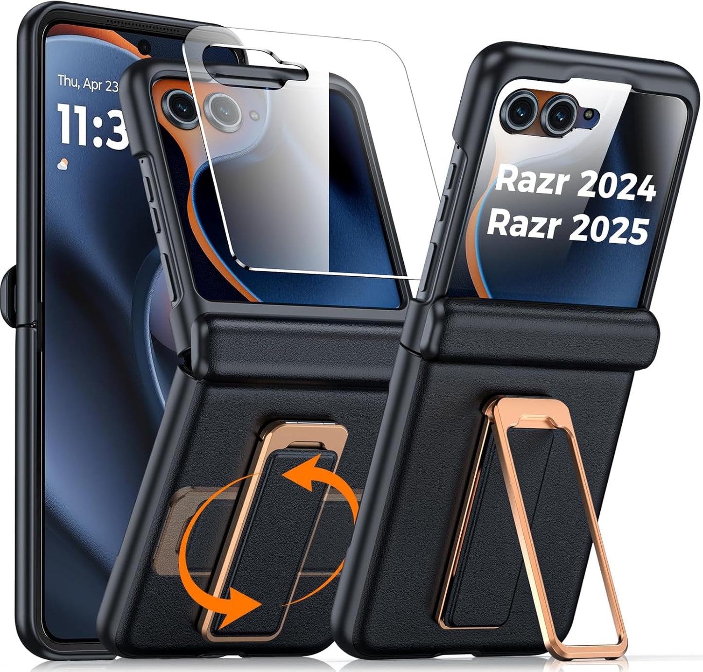 Motorola Razr 2025 Case with Screen Protector and Hinge Protection