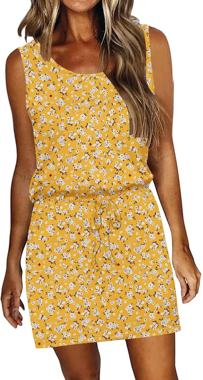 AUSELILY Womens Summer Dress Casual Sleeveless Sundresses