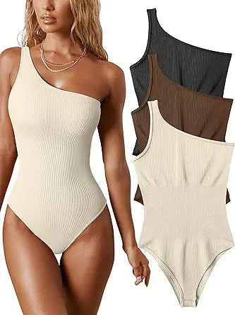 OQQ Women's 3 Piece Bodysuits for Stylish Exercise and Comfort