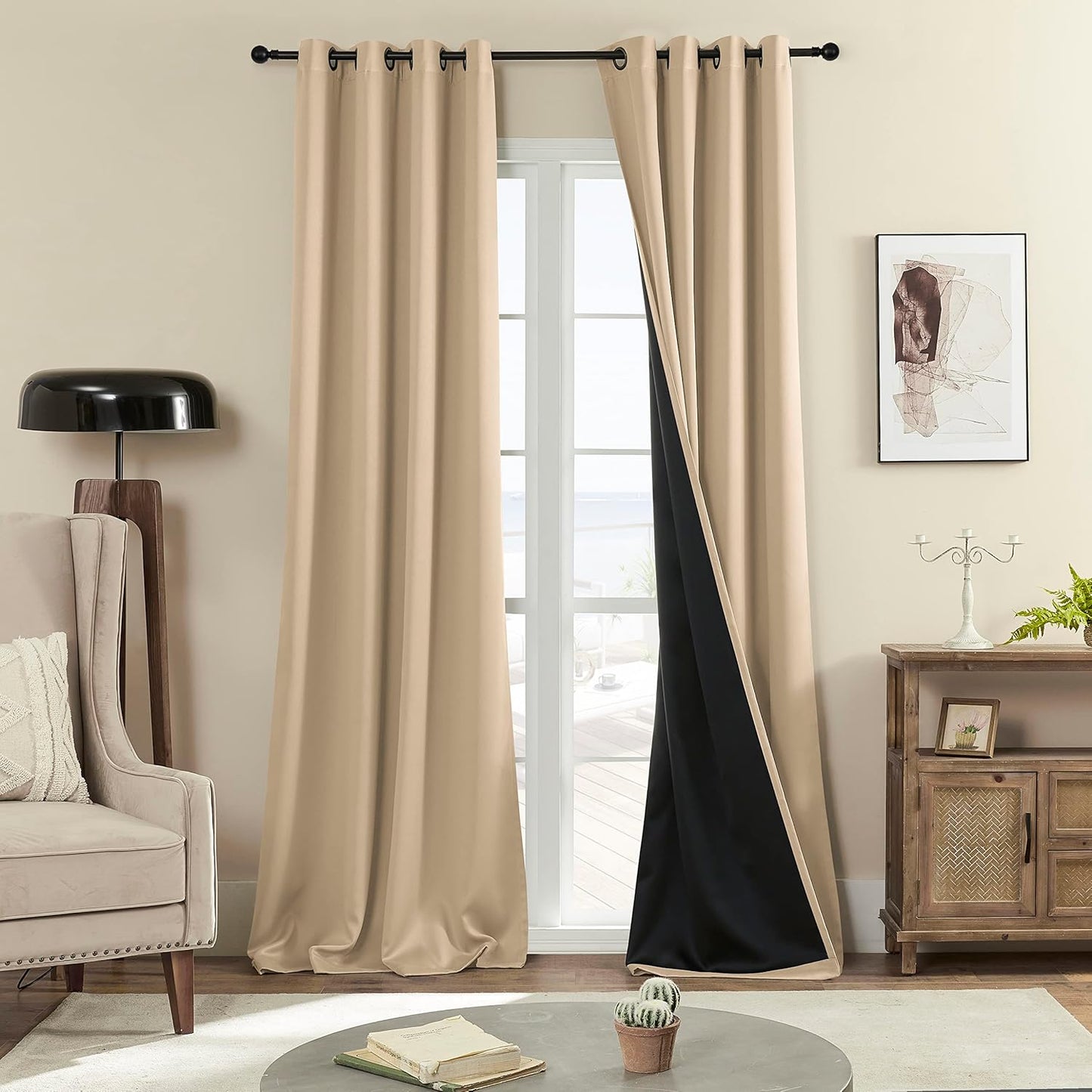 100% Blackout Curtains for Living Room and Bedroom by Rutterllow