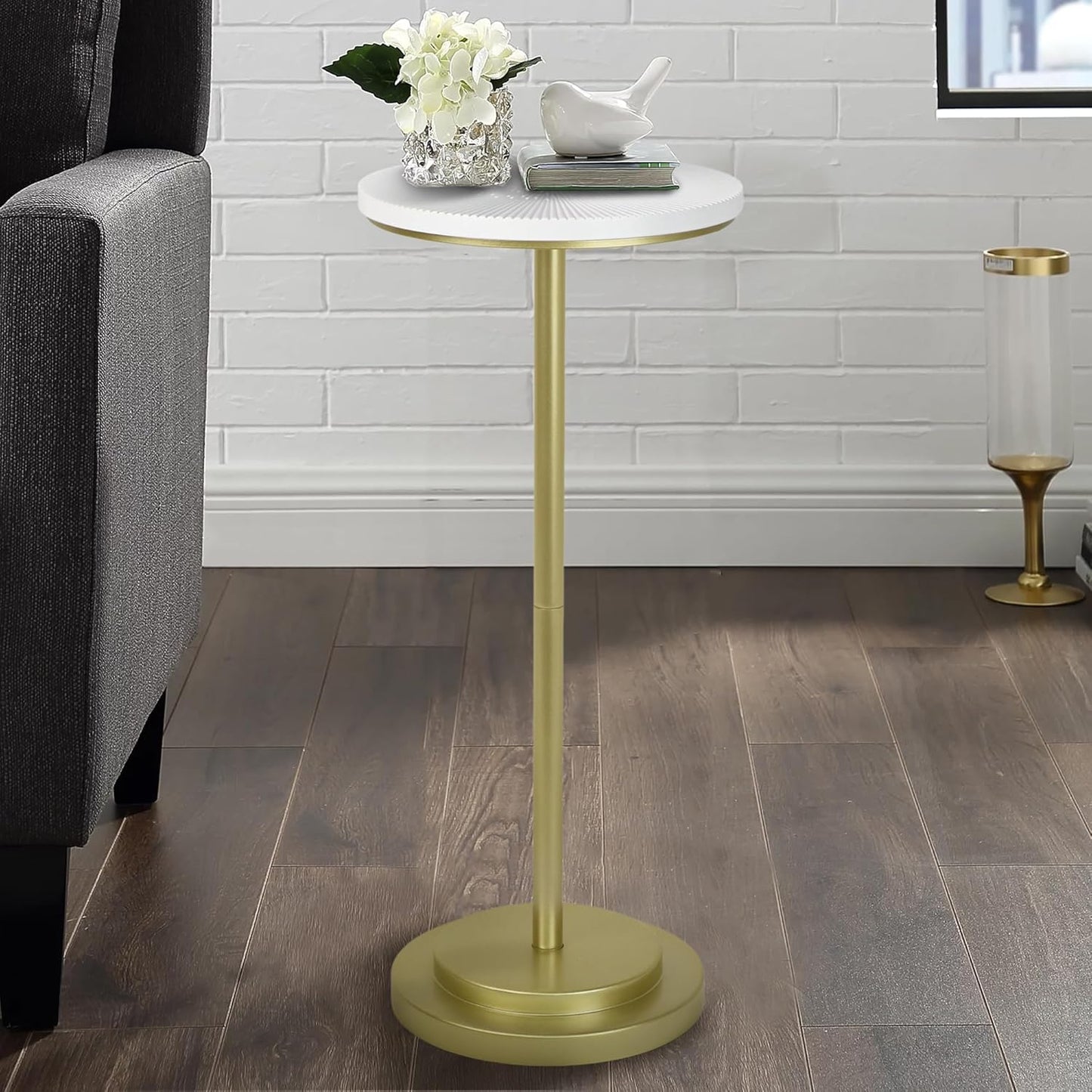 Modern Martini Table - White/Gold - COVLON