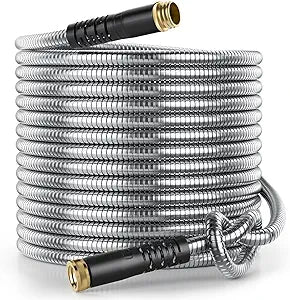 Stainless Steel Garden Hose 100 ft - Flexible Metal Water Hose