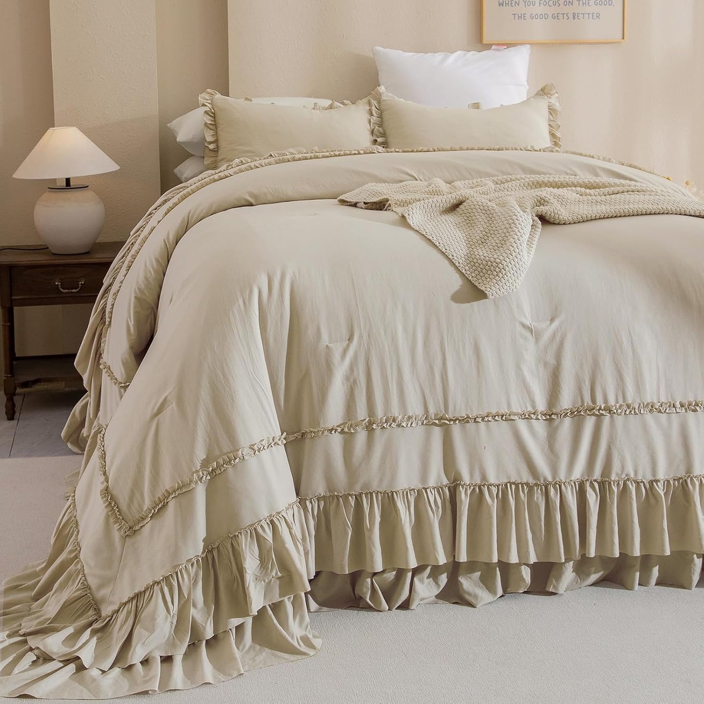 Masaca Oversized King Comforter Set for a Chic Farmhouse Look