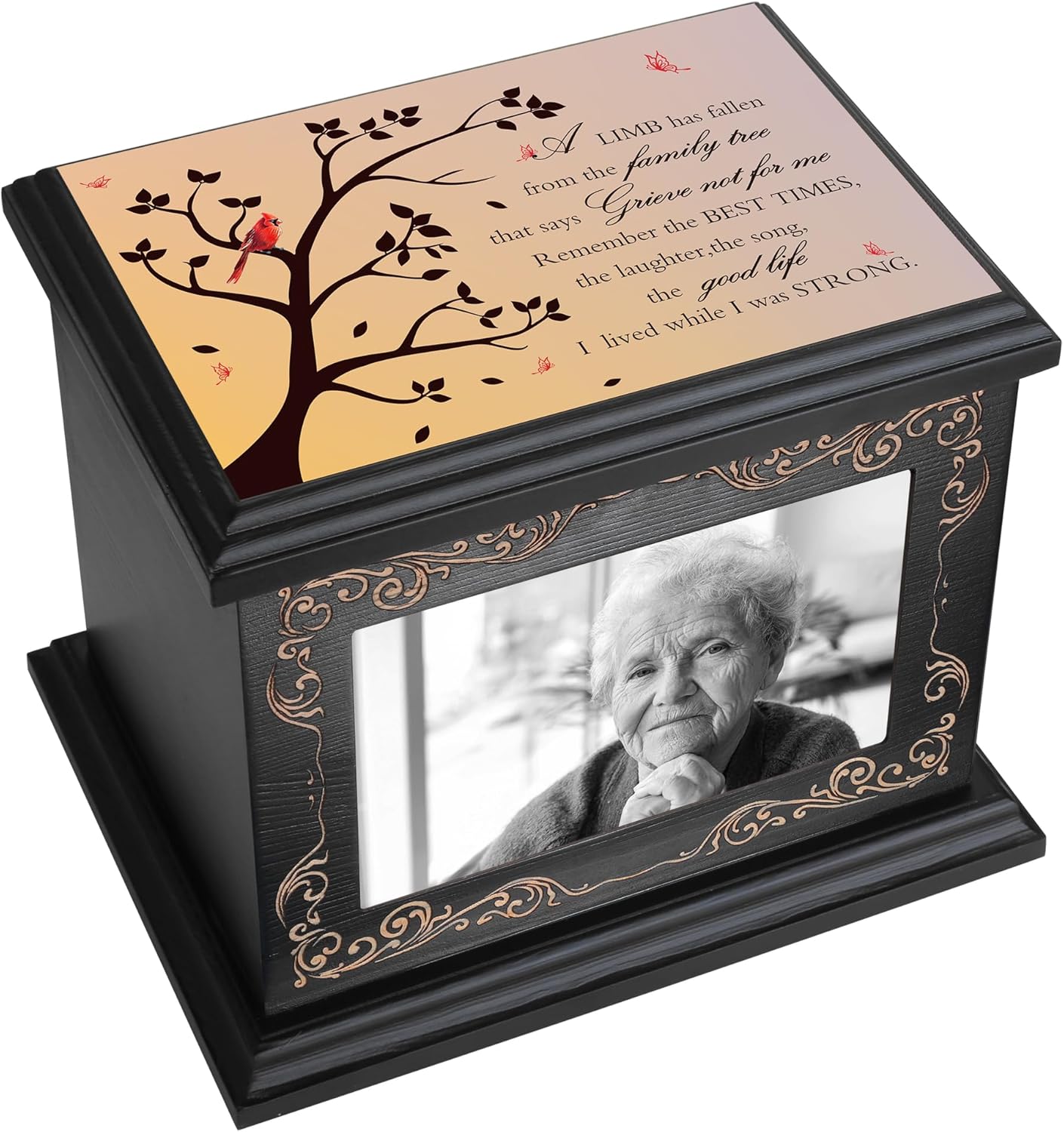 Wooden Cremation Urns for Human Ashes with Photo Frame