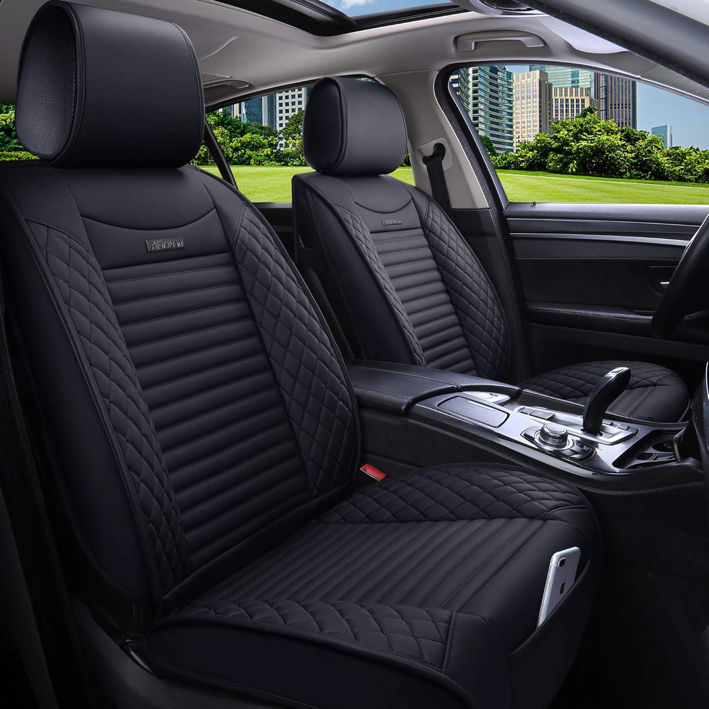 Aierxuan 5 Car Seat Covers Full Set Waterproof Leather Fit
