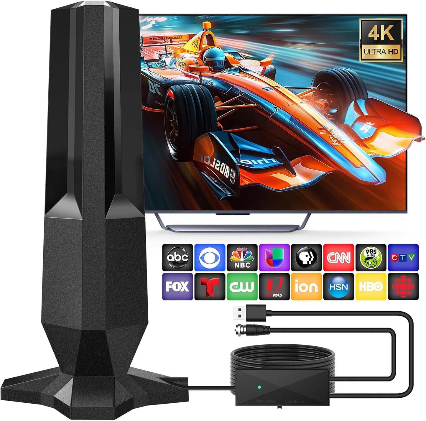 1900+ Miles Range HD TV Antenna - Boosted Signals