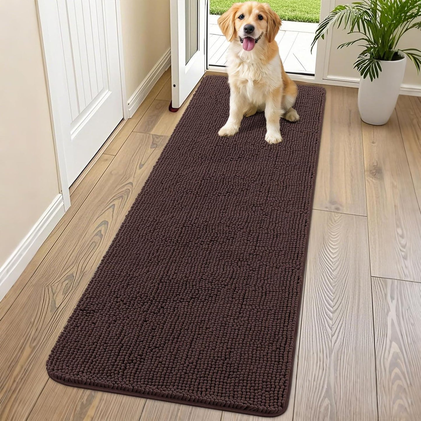 Smiry Dog Door Mat for Muddy Paws - Absorbent and Non-Slip