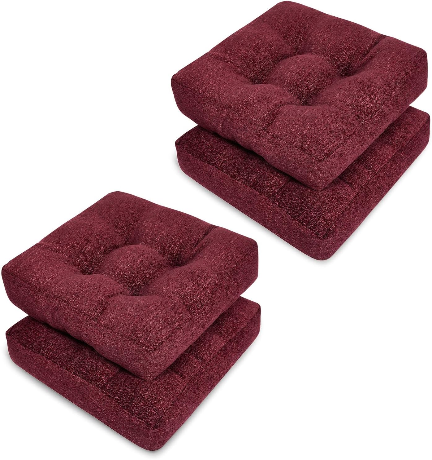 Chair Cushions for Dining Chairs, Set of 4 Tufted Pads