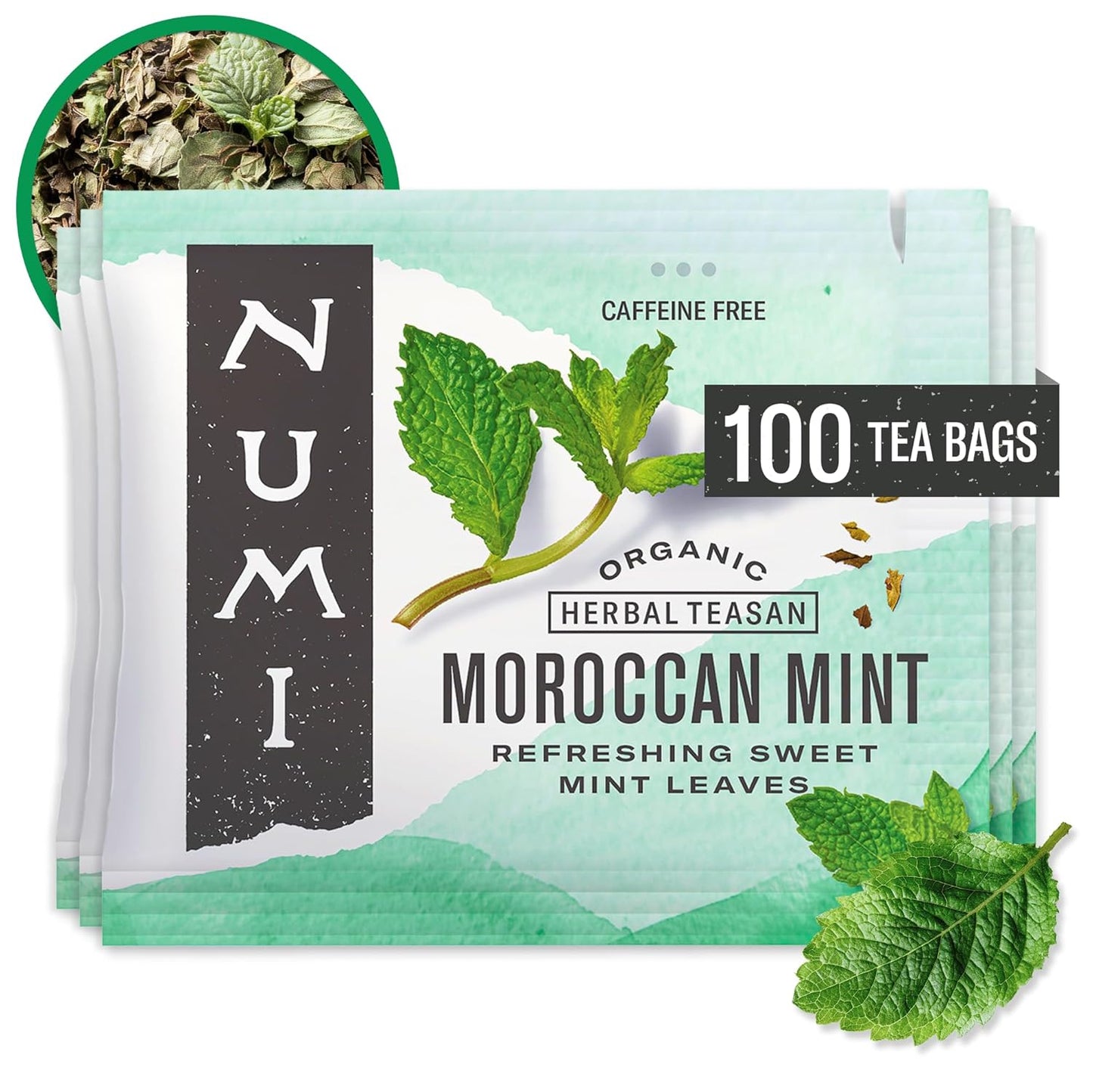 Numi Organic Tea Moroccan Mint Herbal Teasan 100 Count Bags