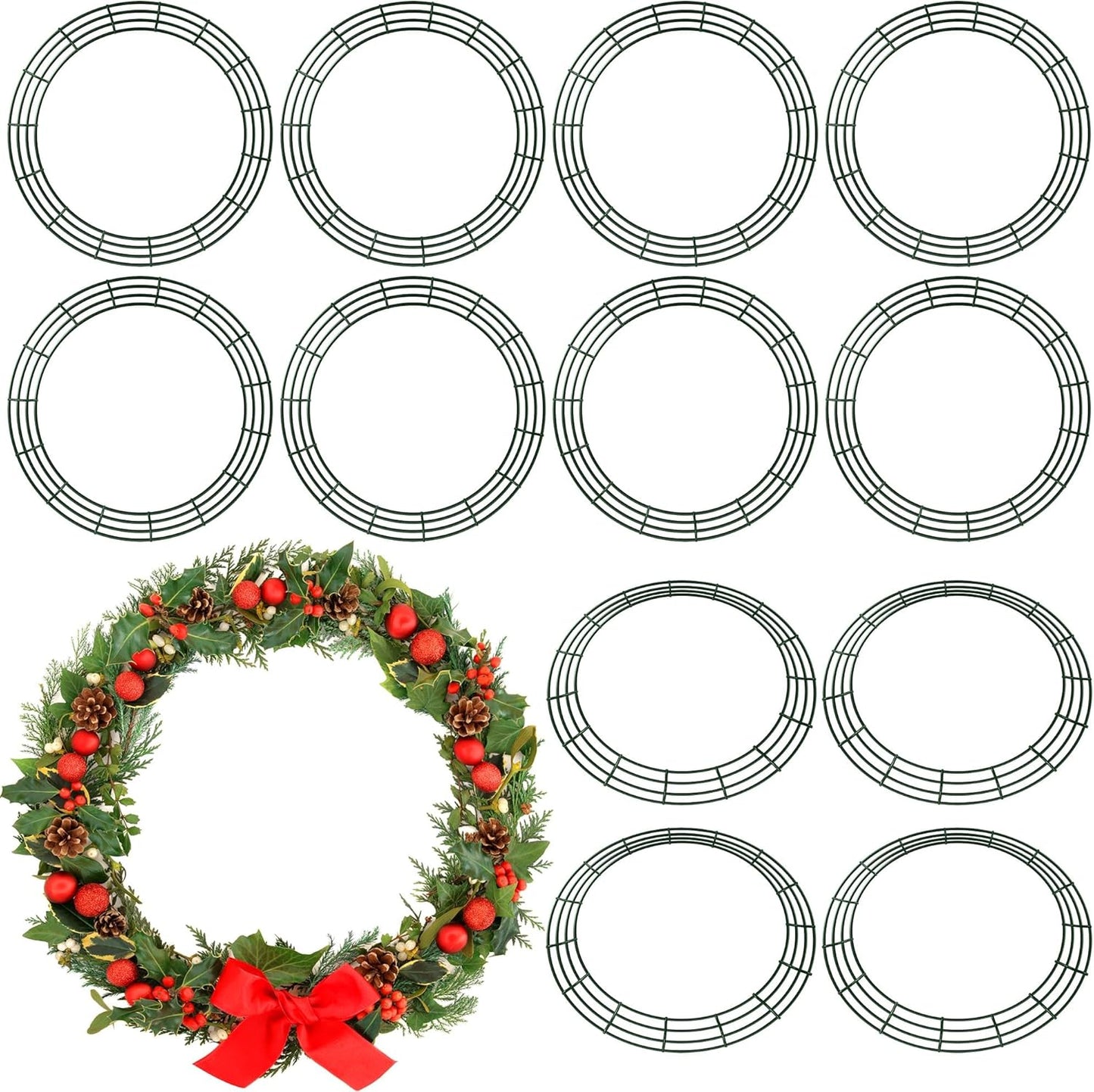 30 Inch Wire Wreath Frame Set for Holiday DIY Decorations