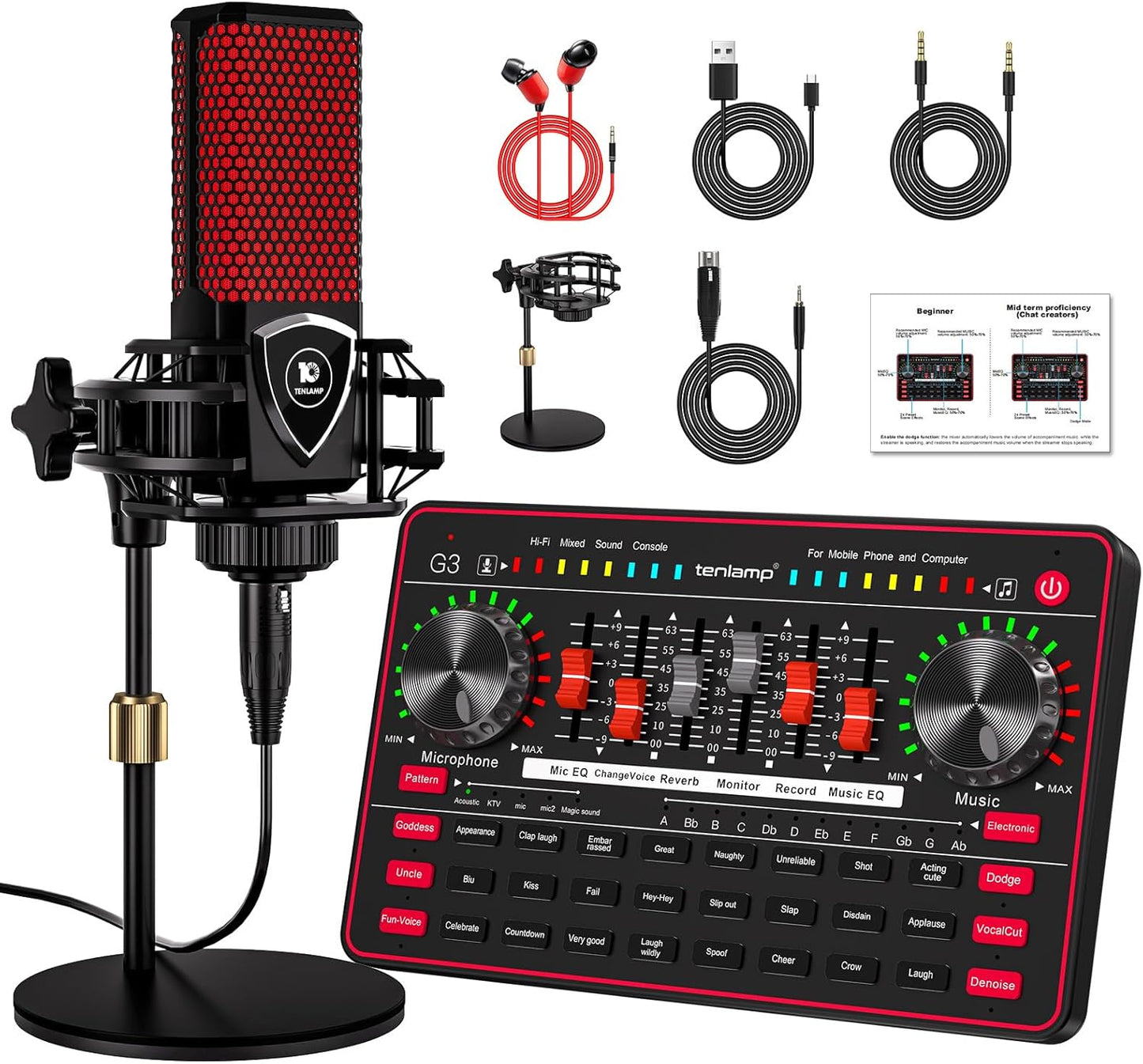 Podcast Microphone Bundle for Live Streaming and Content Creation