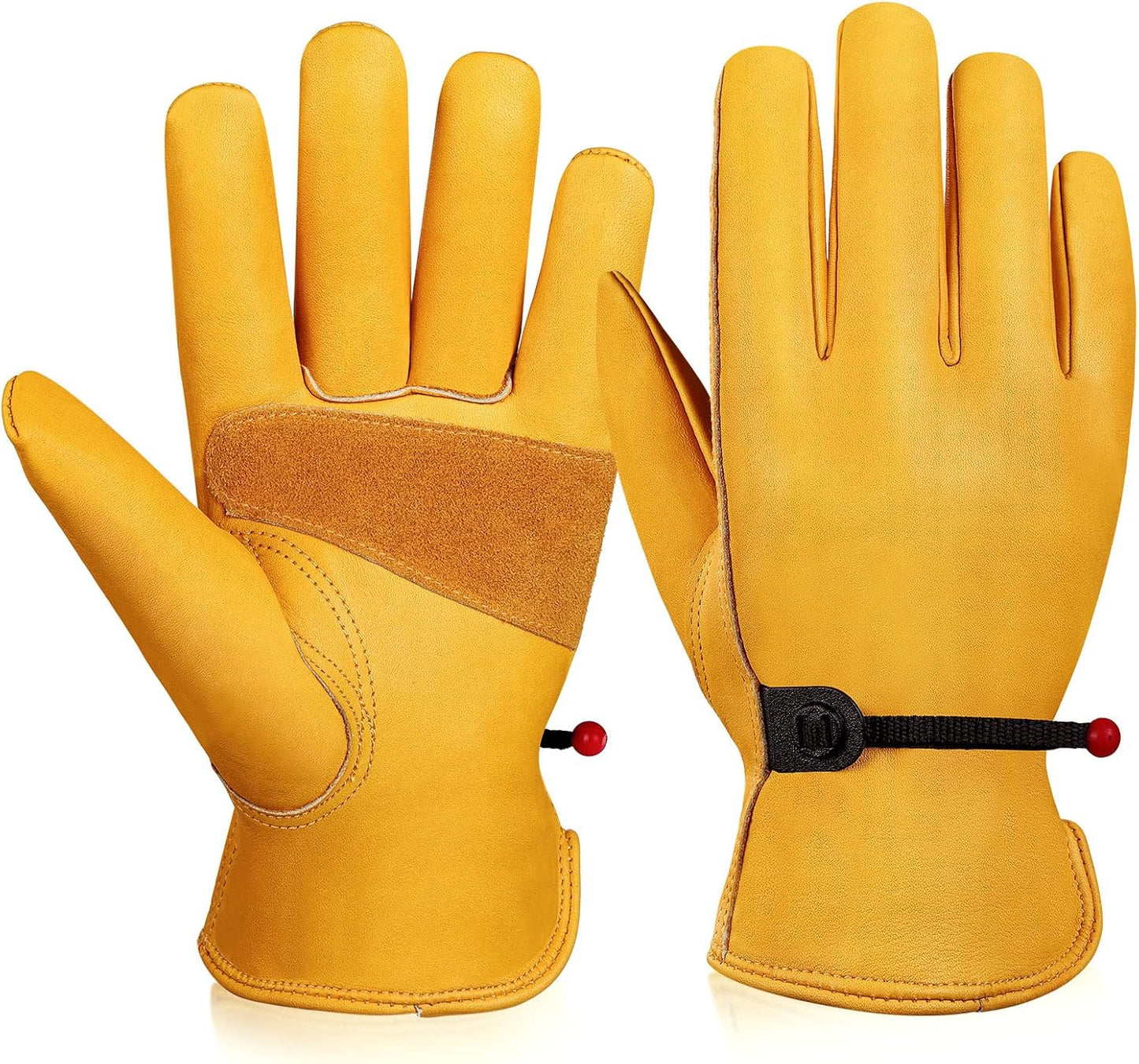 OZERO Large Cowhide Leather Work Gloves - Heavy Duty for Men