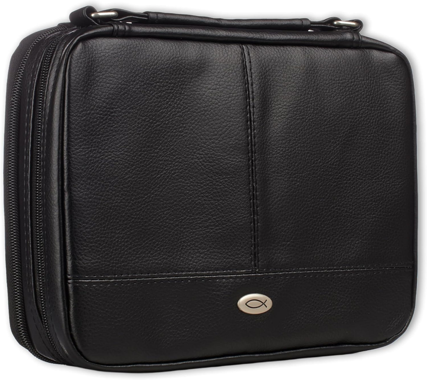 Faux Leather Bible Cover for Men and Women with Ichthus Emblem
