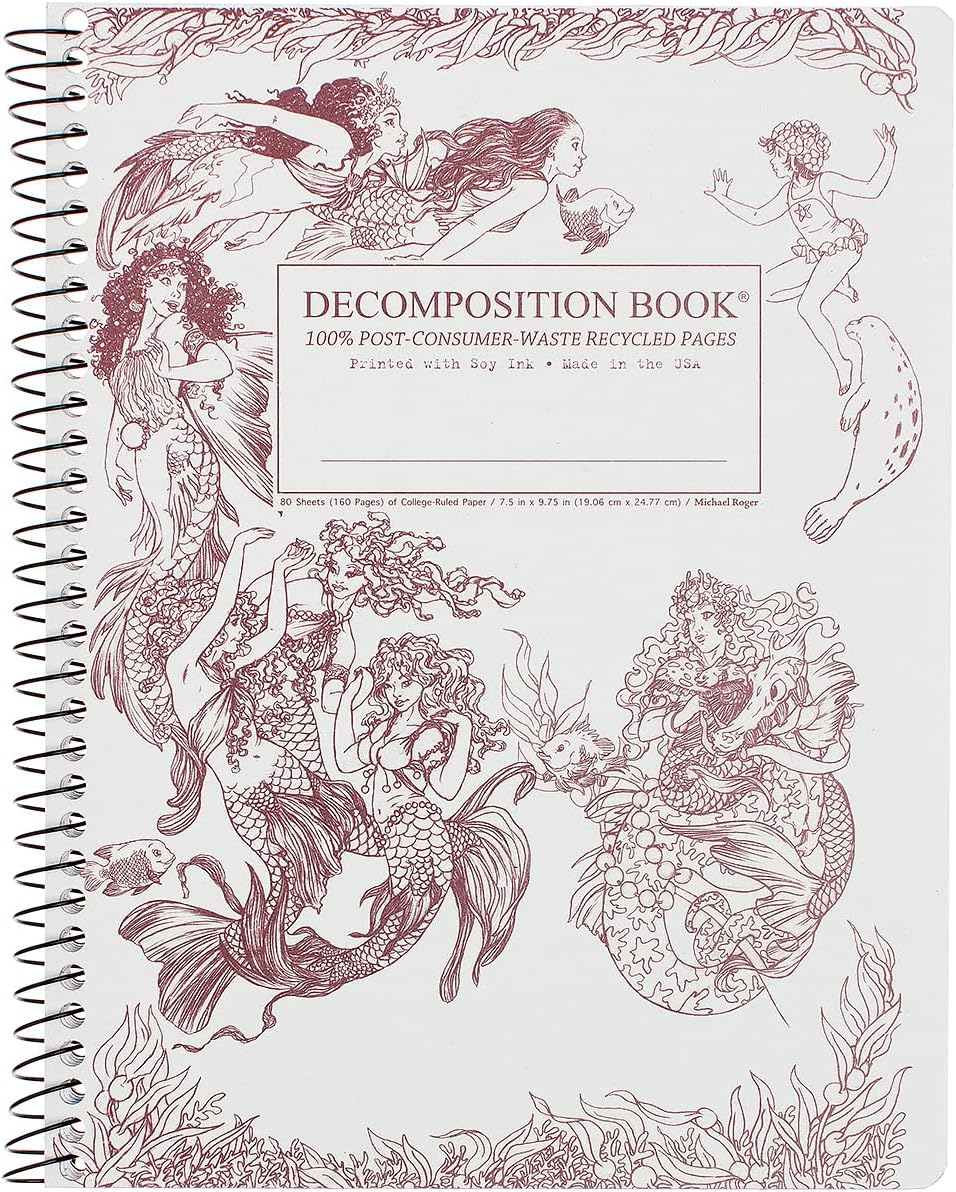 100% Recycled Mermaid Notebook - Eco-Friendly & Cute