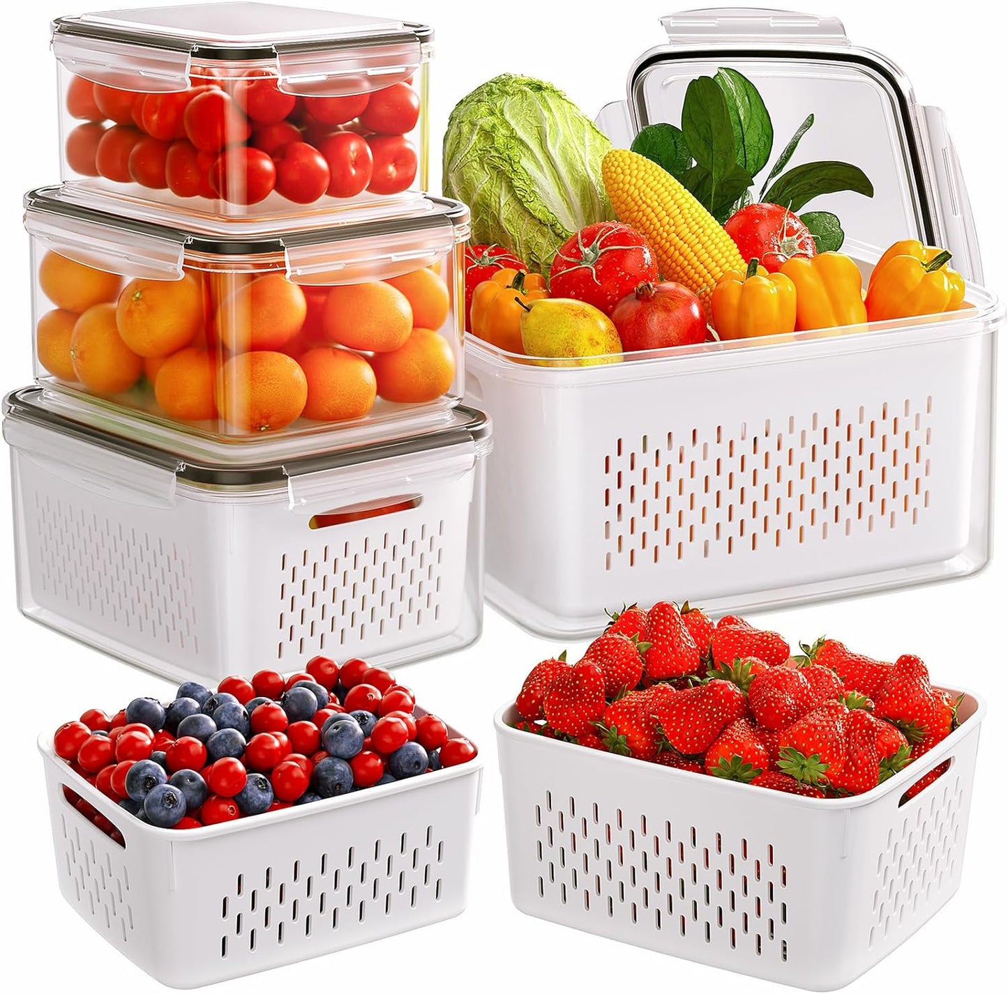 Winproper 5-Pack Fridge Containers - Keep Produce Fresh!